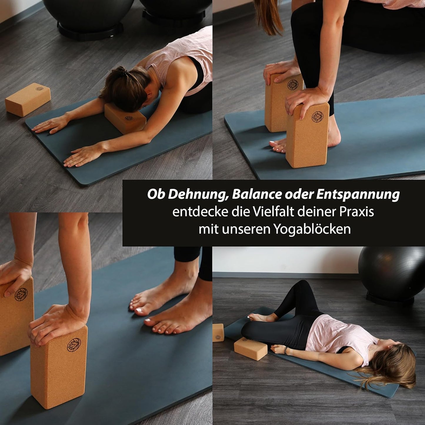 Yoga Block Set, braun 4 Stück