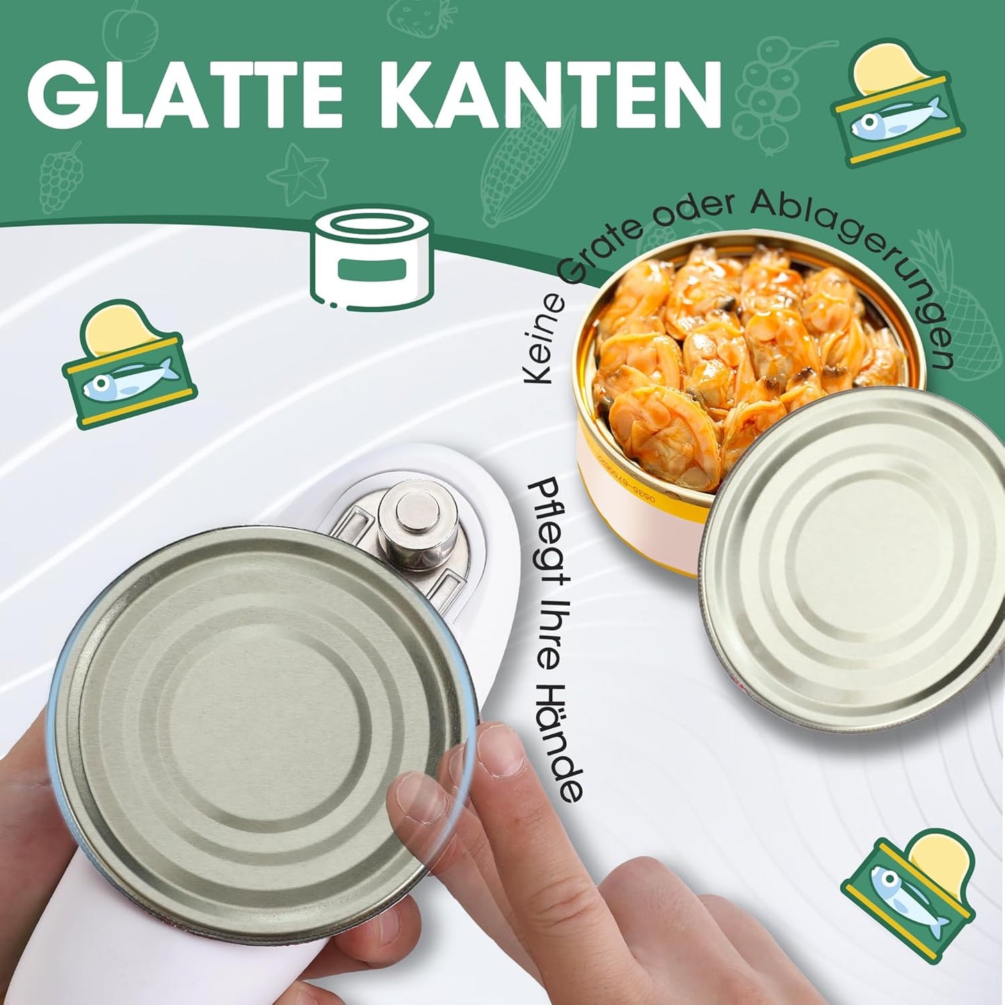 Elektrischer One-Touch-Dosenöffner, Grün