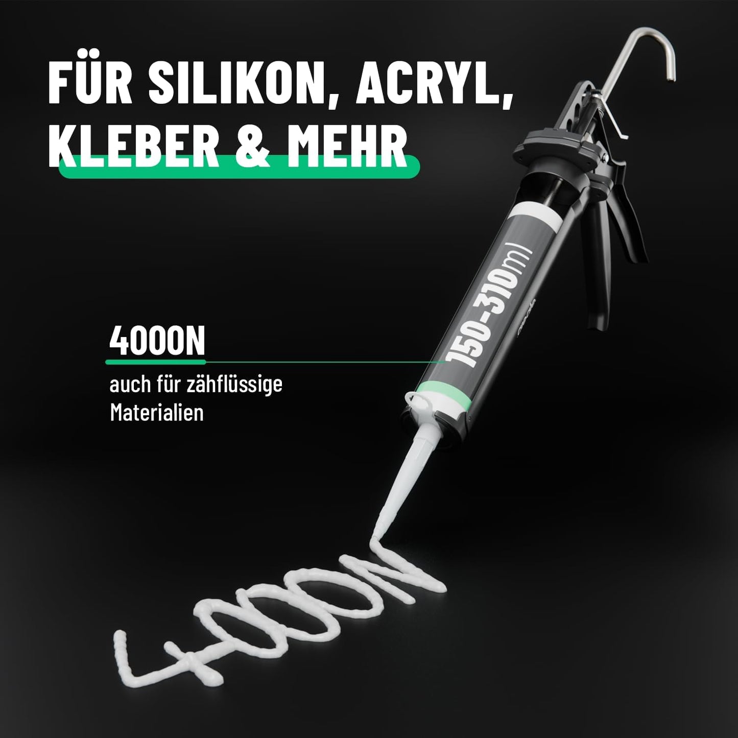 Kartuschenpresse mit Nachlaufstopp, 1x Kartuschenpresse