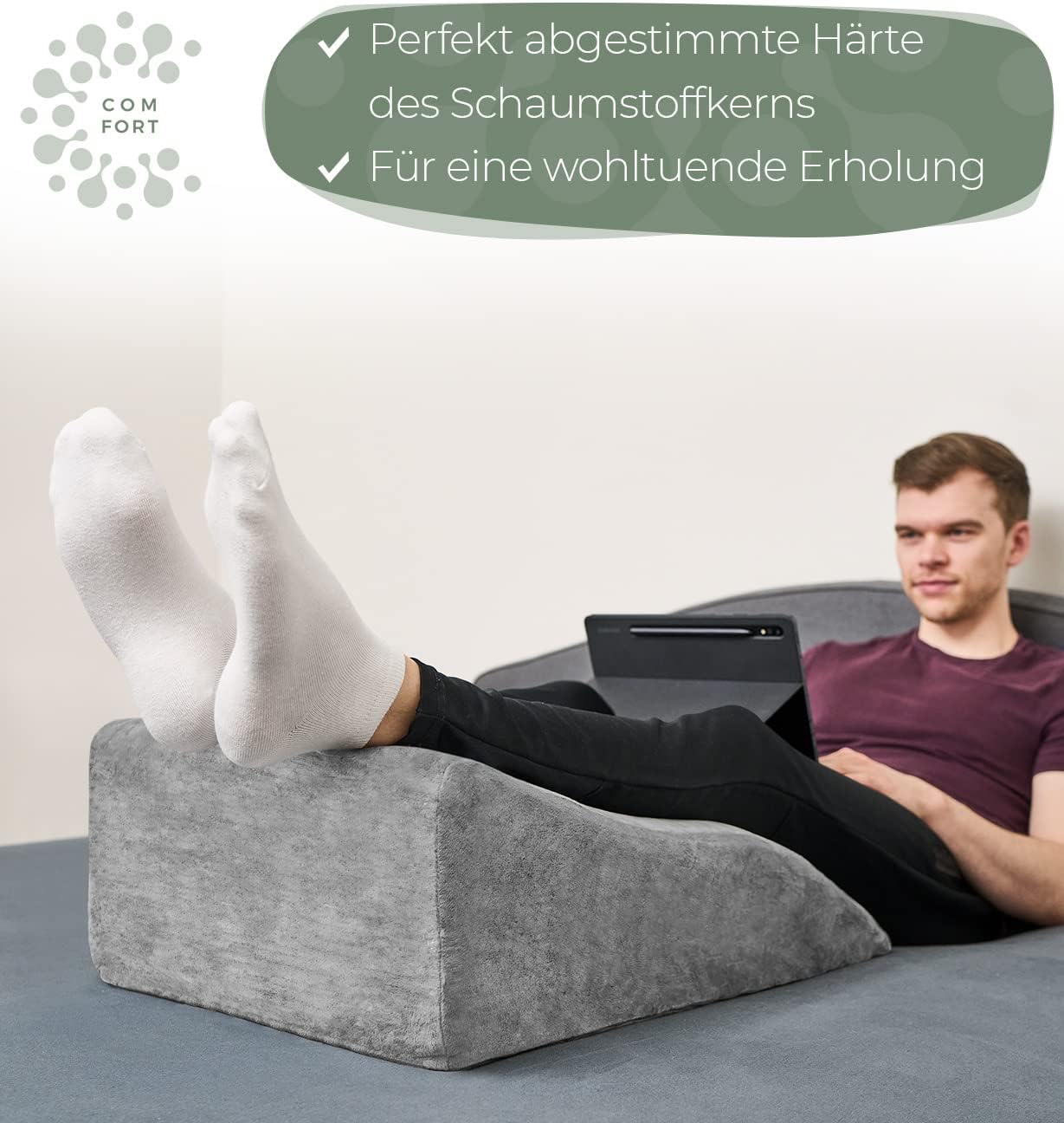 Ergonomisches Venenkissen, Grau / Hoch