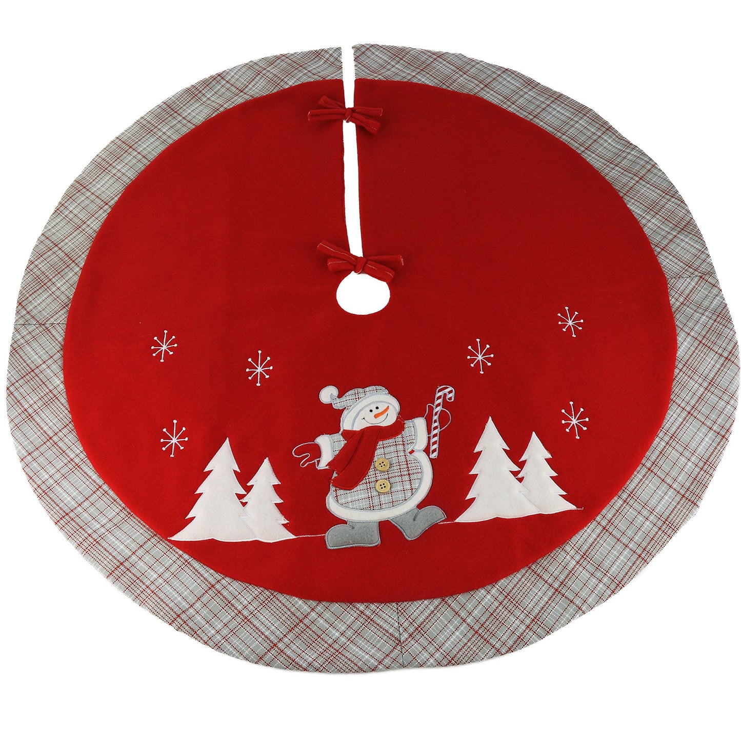 Weihnachtsbaumrock mit Schneemann Stickerei, Stil 5