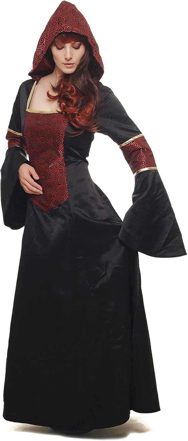 Mittelalterliches Damenkostüm mit Haube, 42