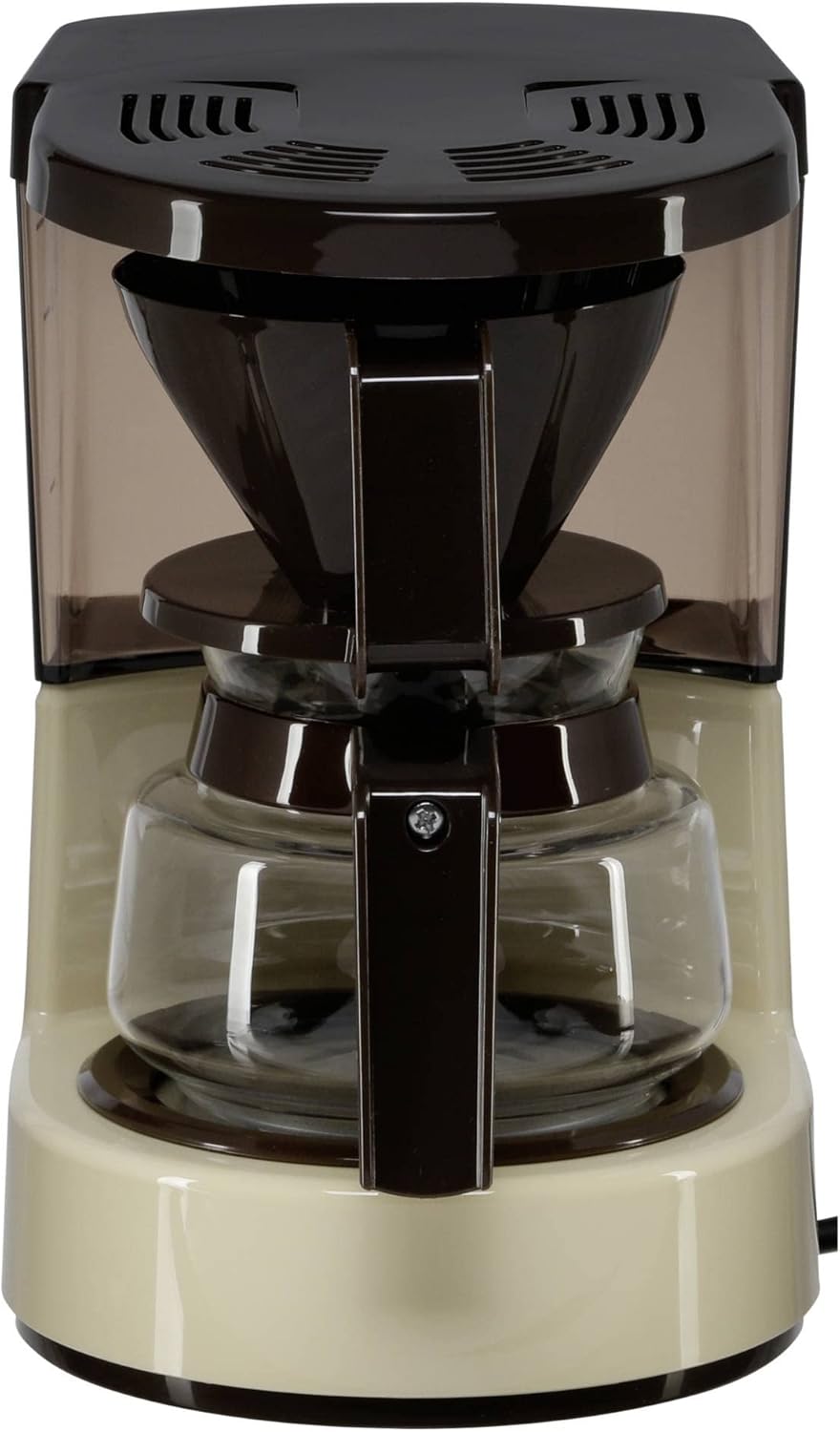 Aromaboy 1015-03 Filterkaffeemaschine mit Glaskanne (2 Tassen), Beige/Braun, Retro