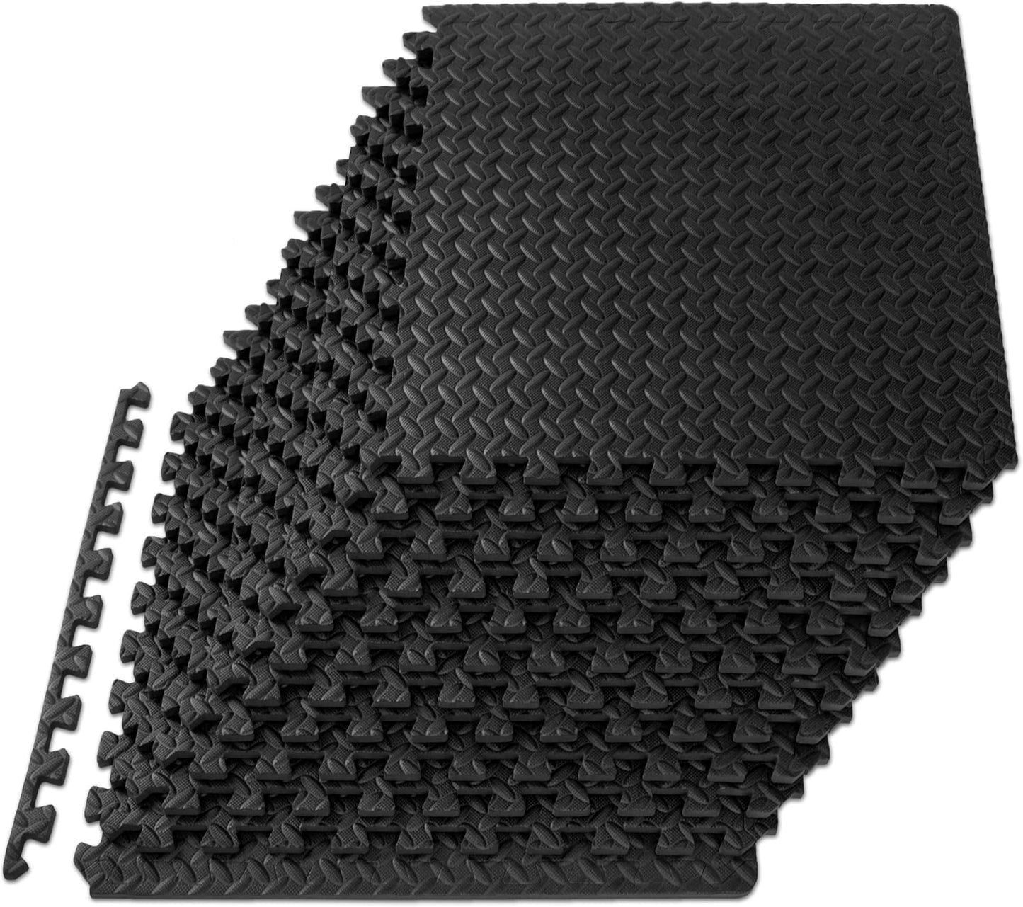Puzzle-Trainingsmatte, Black - 1/2 Inch - 48 Sq Ft - 12 Tiles