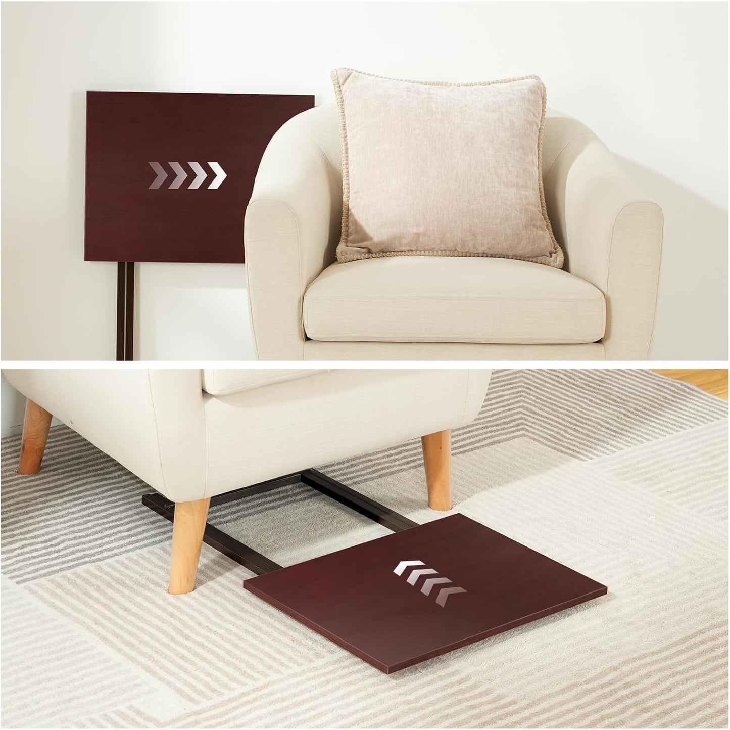 Klapptisch-Set im Industriestil, Rotbraun