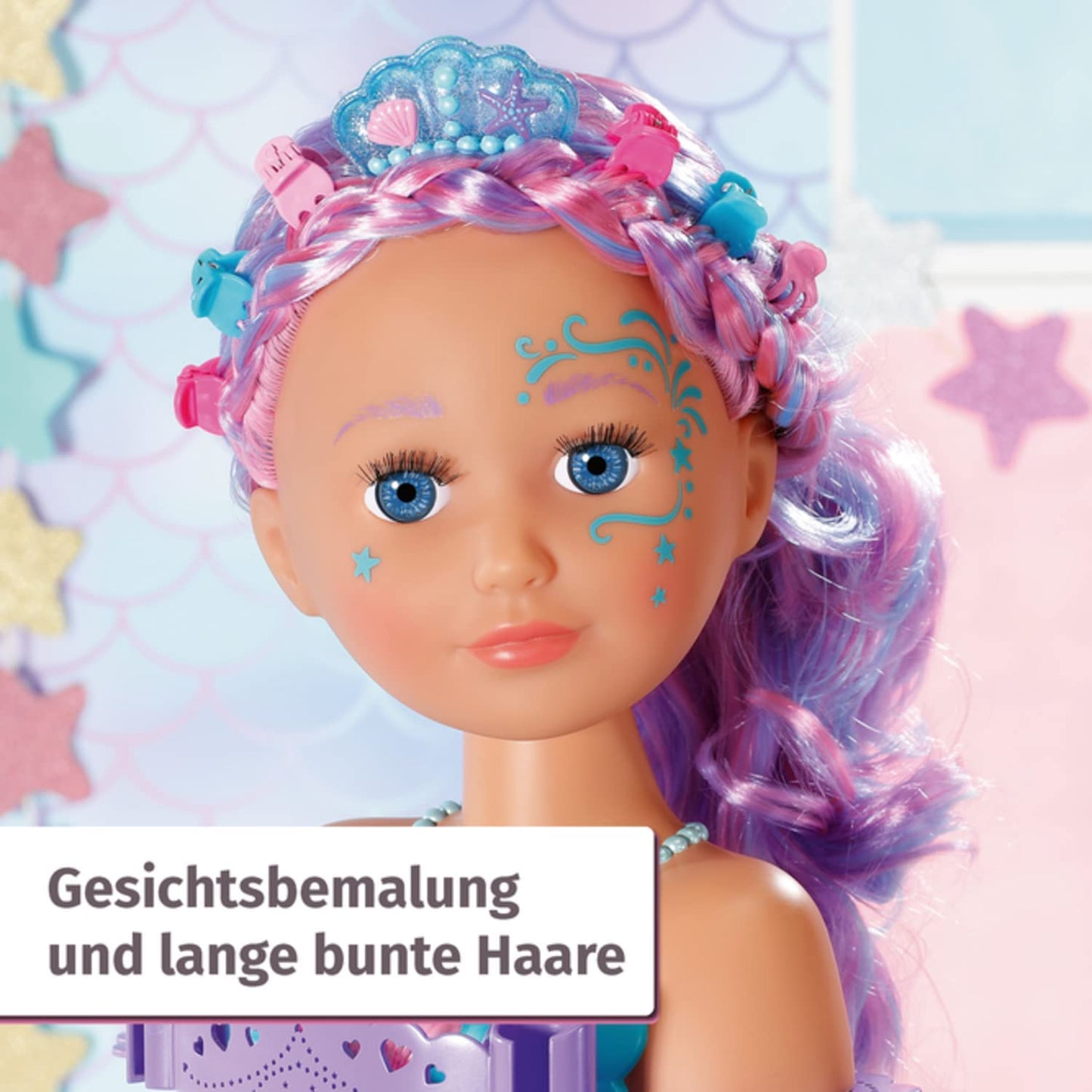 BABY born® Sister Styling Head Meerjungfrau, Schmink- und Frisierkopf