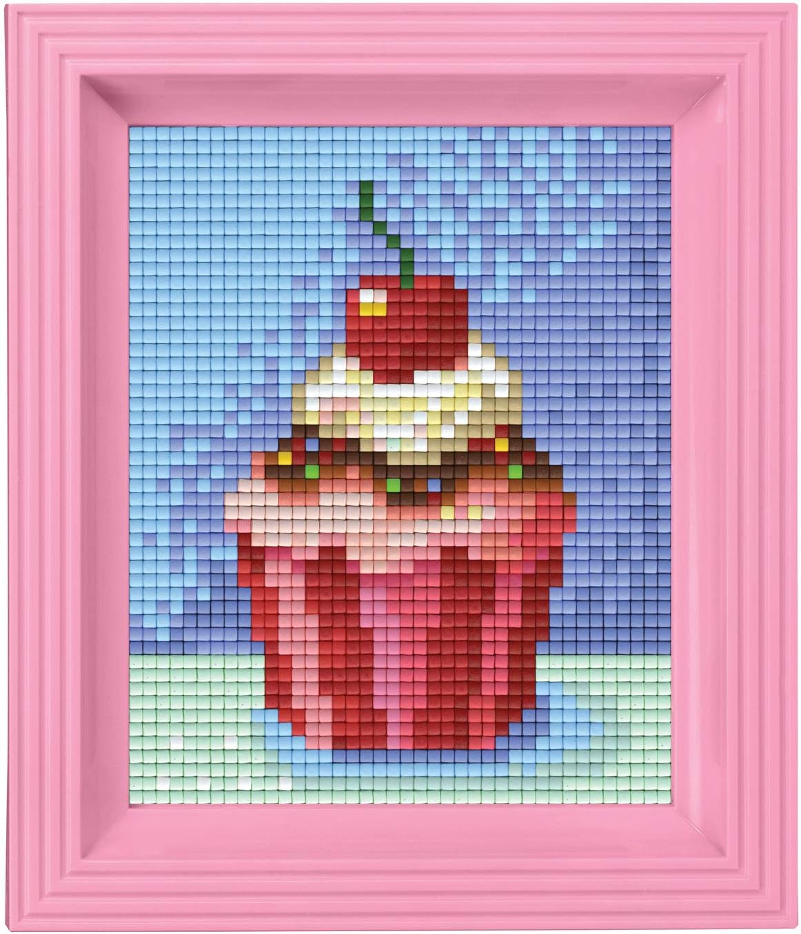 Mosaik Cupcake Pixelbild mit Rahmen, Cupcake