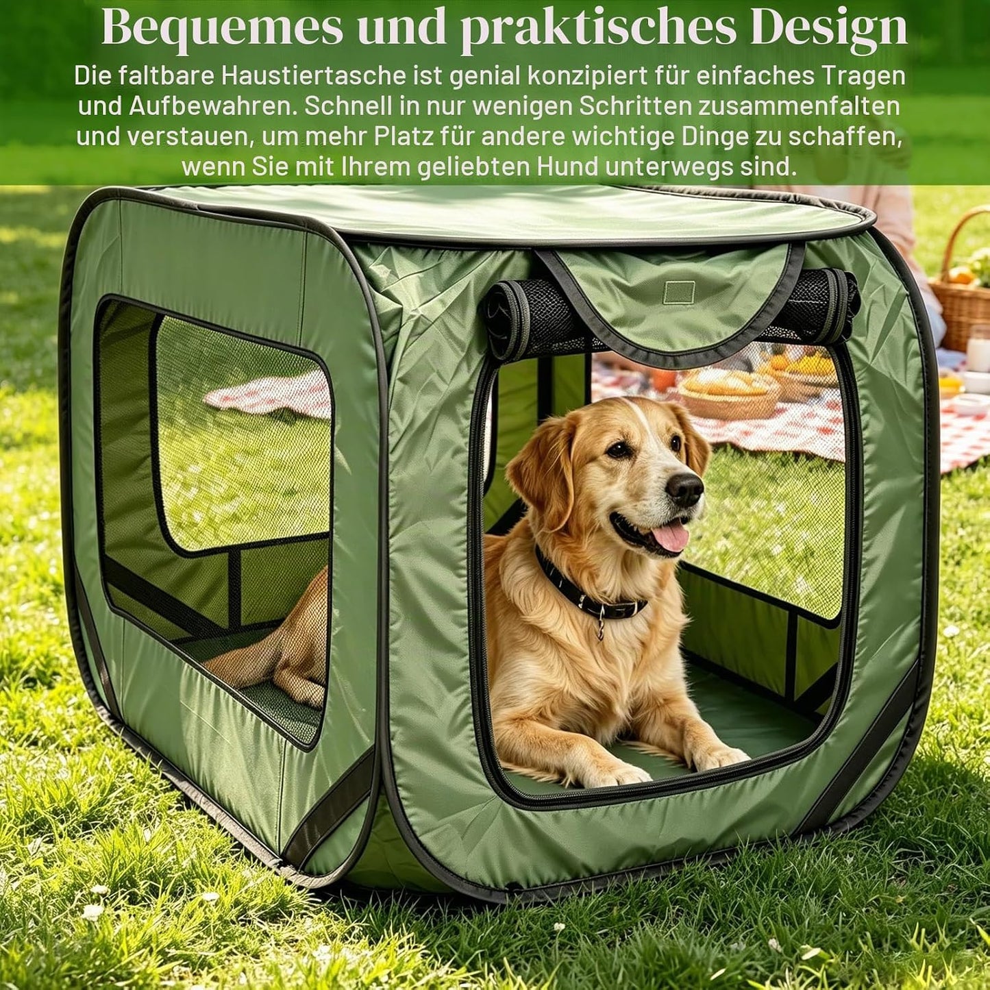 Faltbare Hundetransportbox für Auto und Reisen