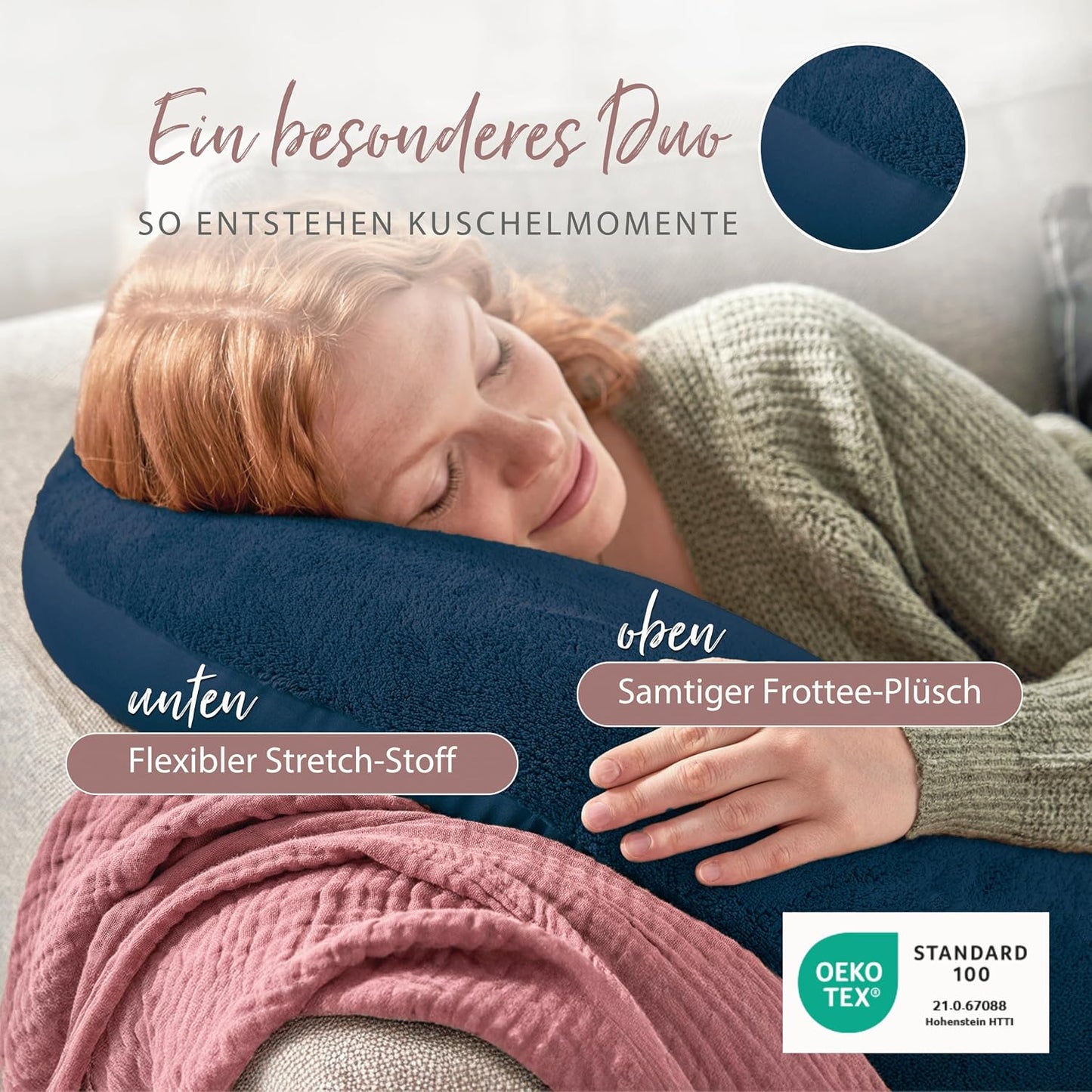 Ergonomisches Still- und Nackenkissen, Dunkelblau