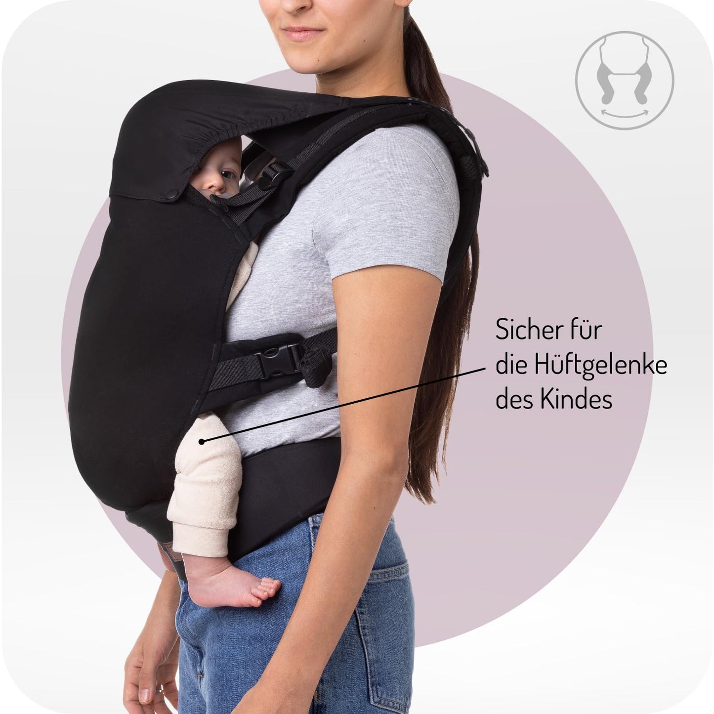 Ergonomische Babytrage, Noir