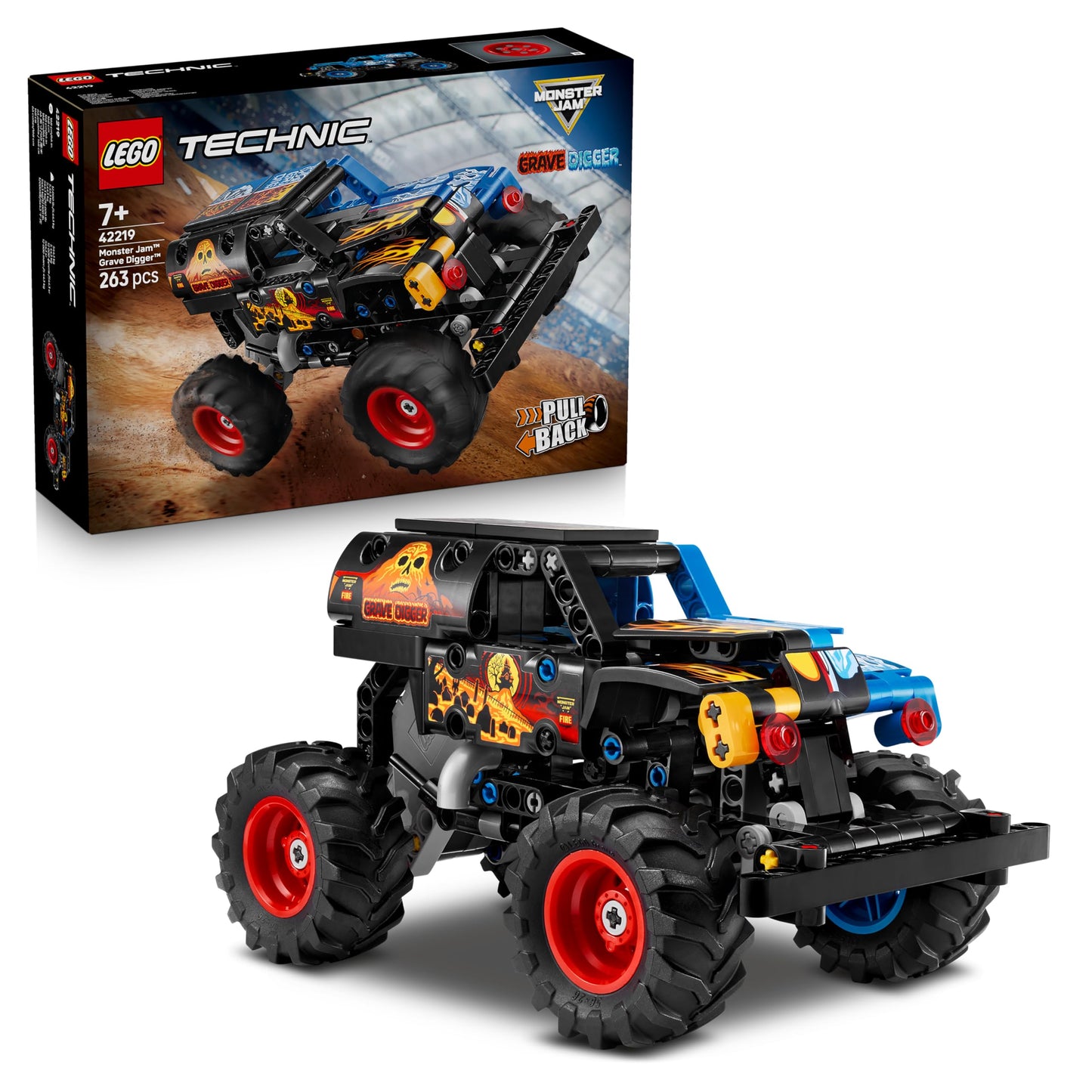 Monster Jam Grave Digger Feuer und Eis