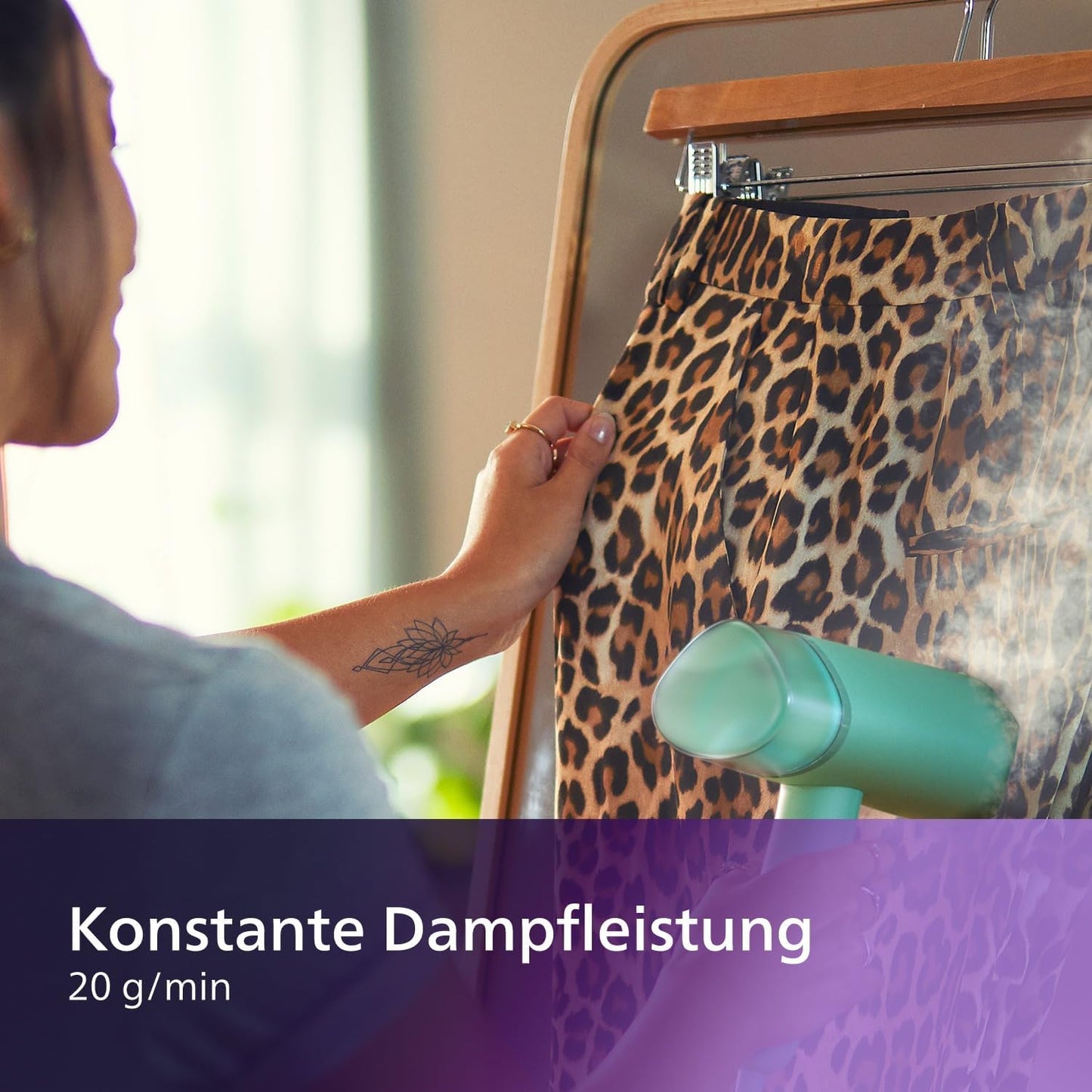 Tragbarer Dampfglätter 3000-Serie STH3010/70, grün, inkl. Tasche