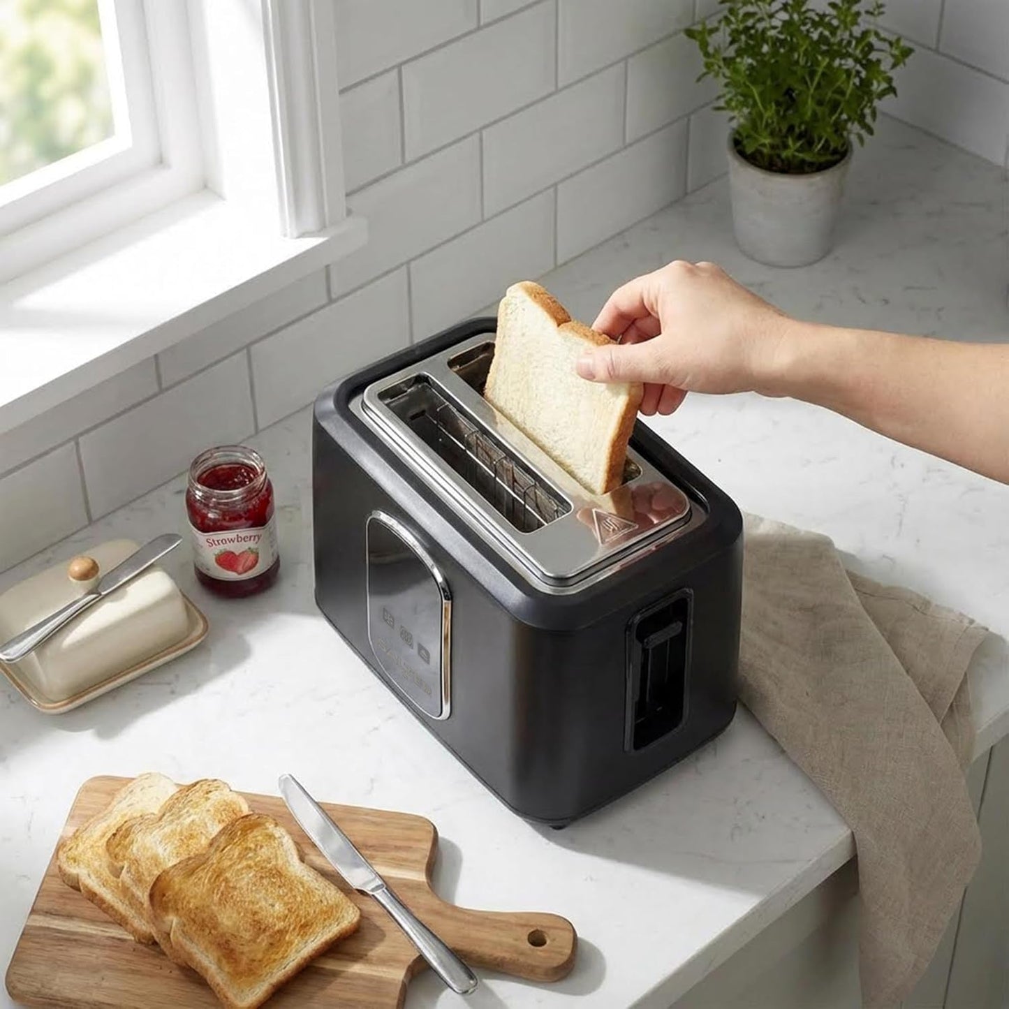 Digitaler 2-Scheiben-Toaster mit LED-Display