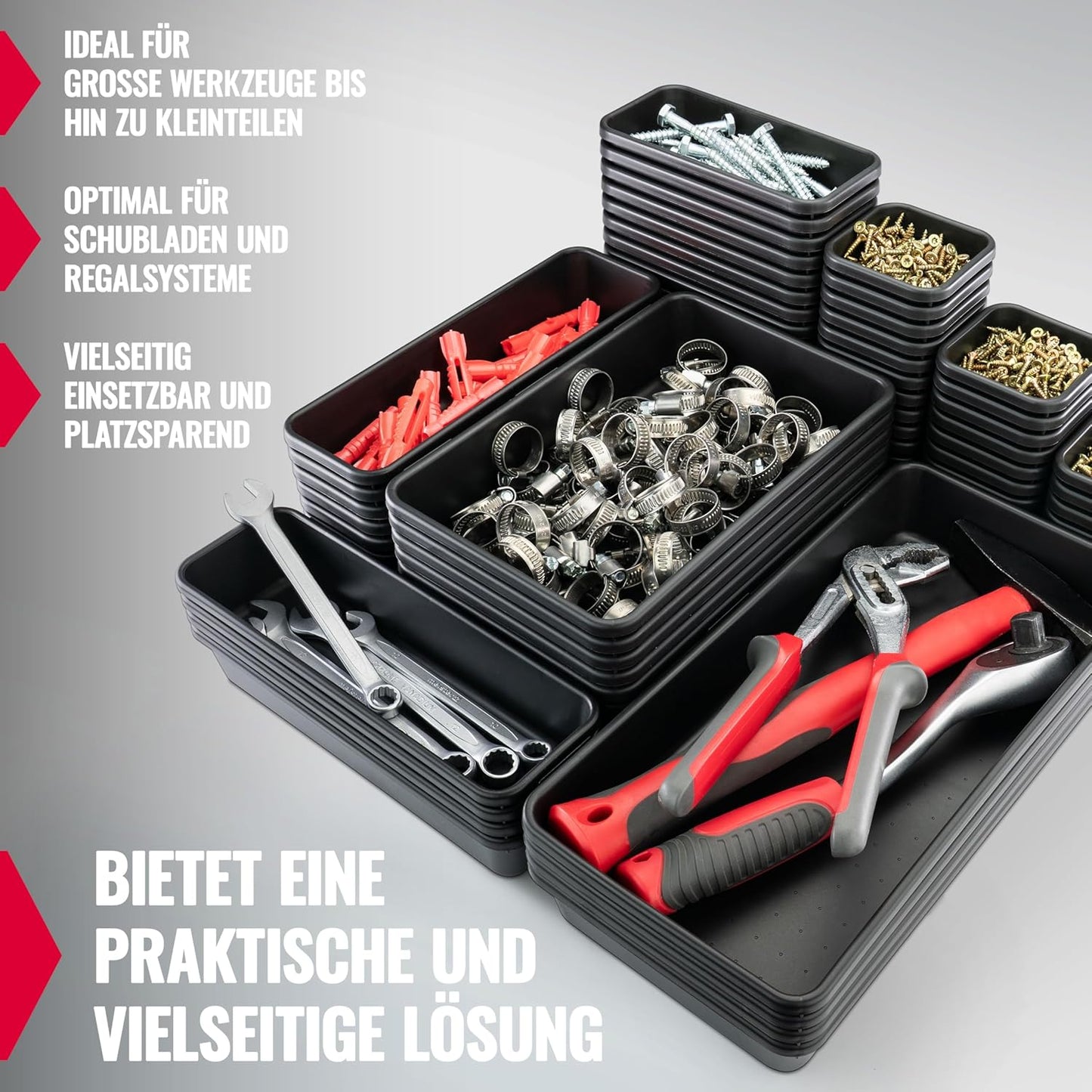 Schubladen-Organizer für Werkstatt & Büro (69 Stück), 69er Set