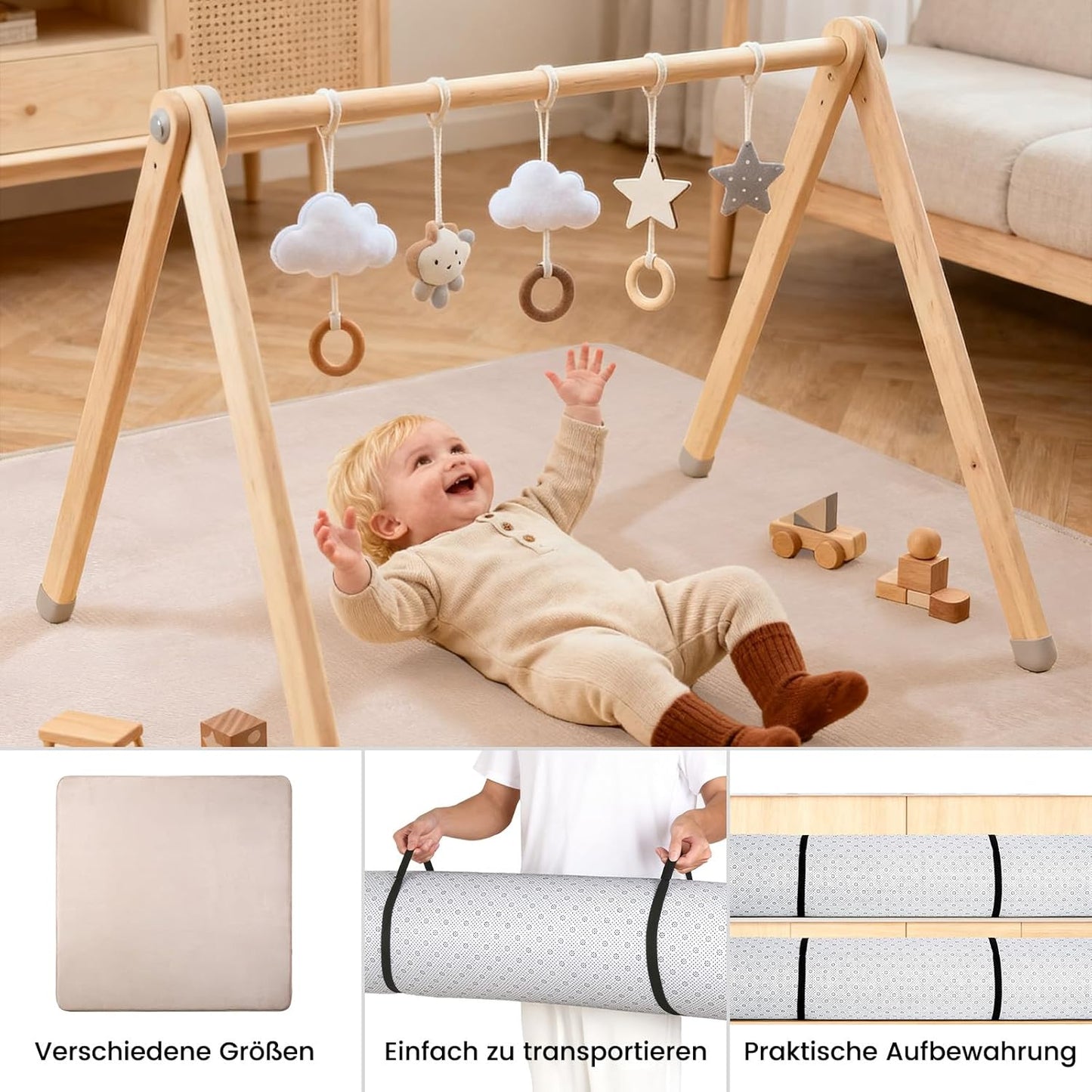 Krabbelmatte, Beige 150cmx200cm