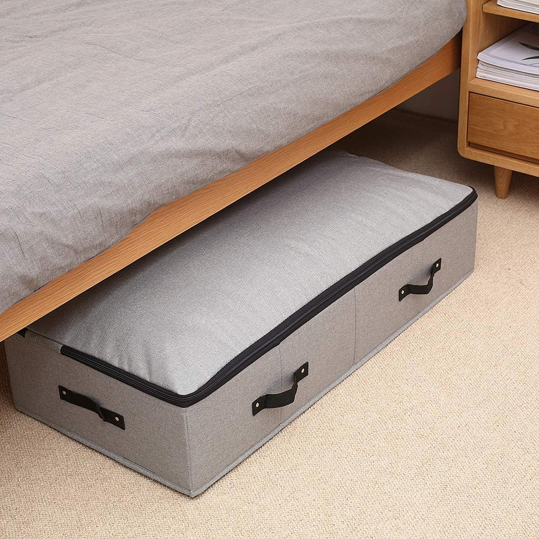 Unterbett-Aufbewahrungsbox, Dunkelgrau 90 x 42 x 18cm