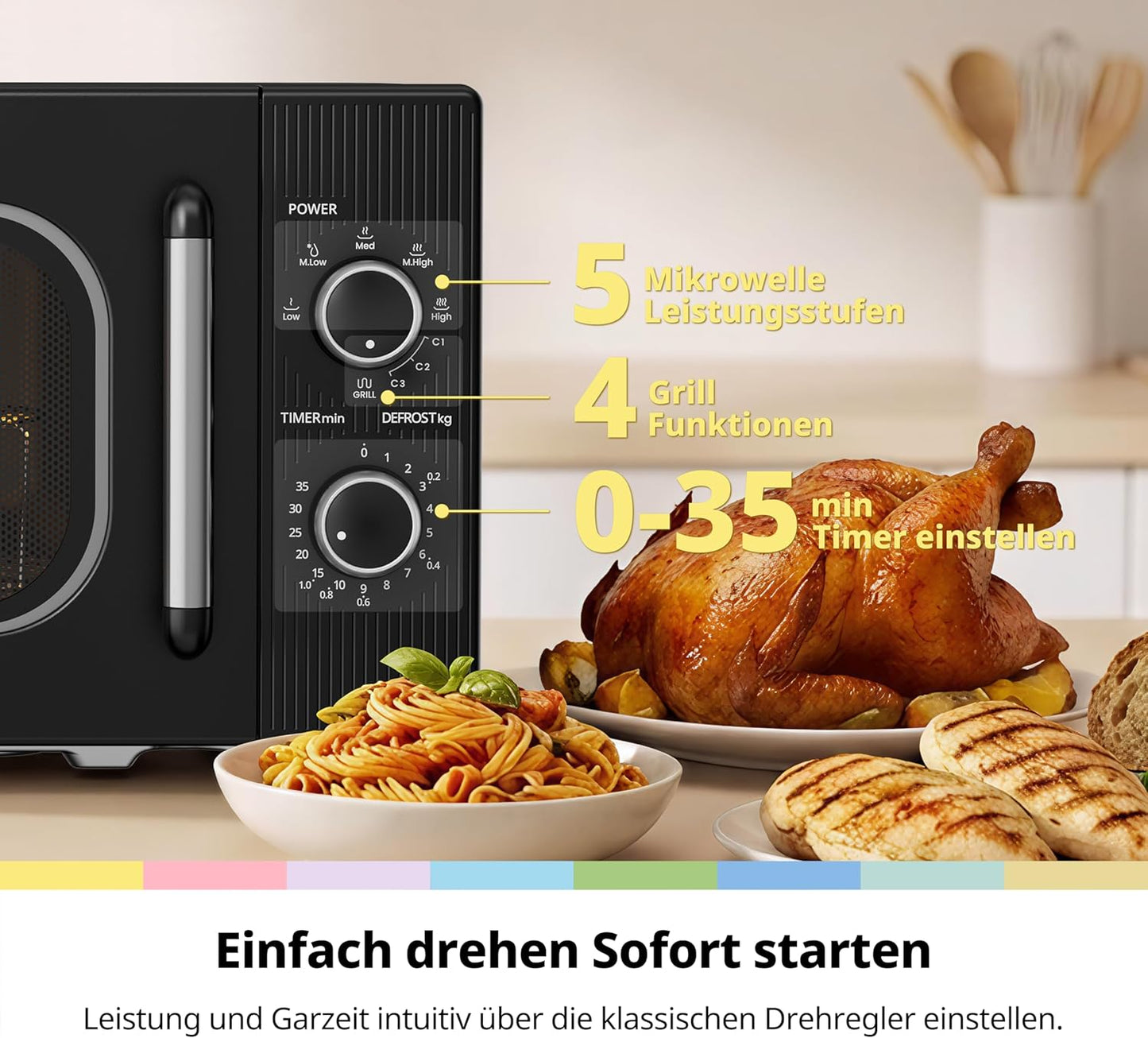 Mikrowelle mit Grillfunktion, 20 l Grill