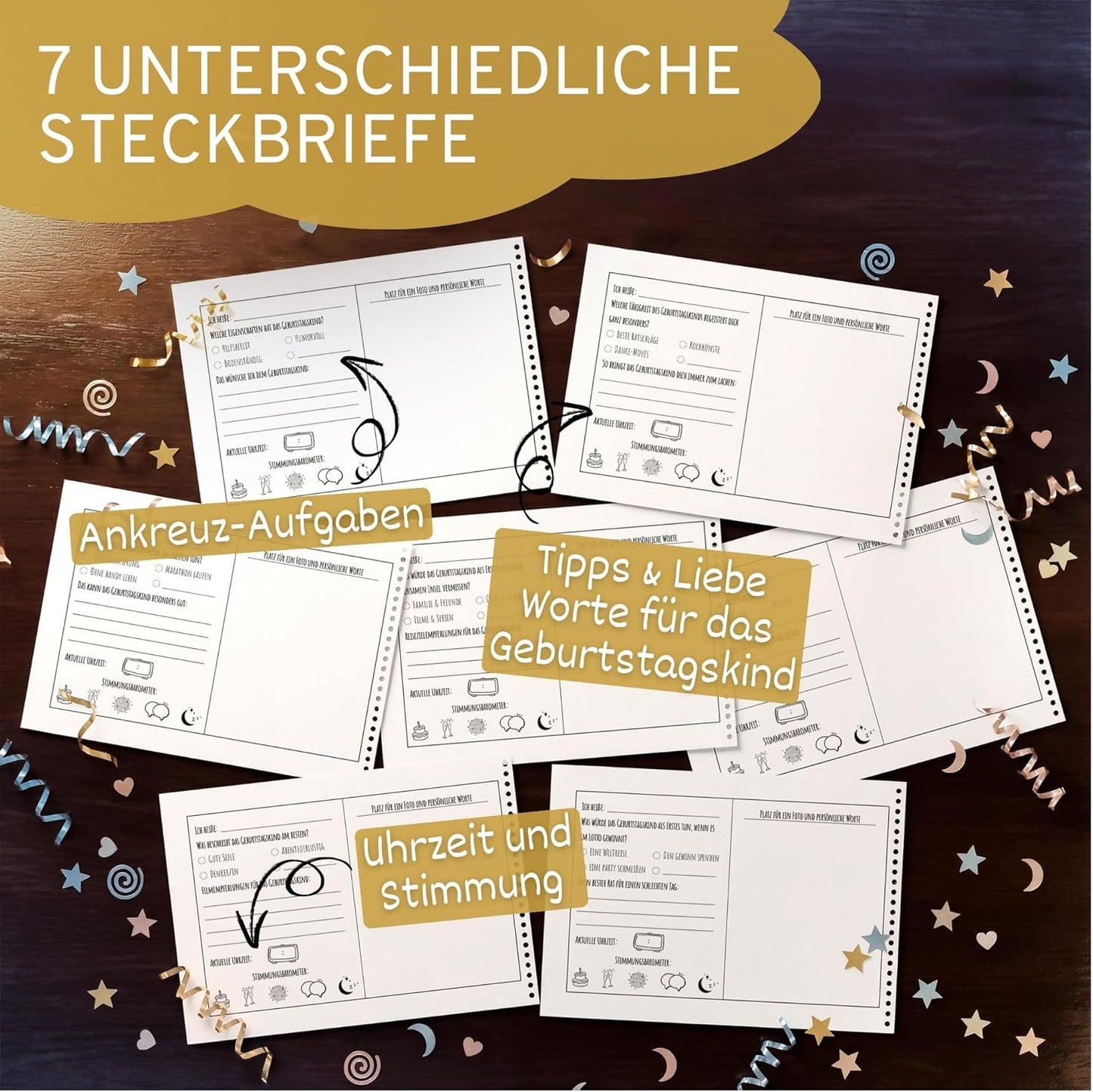 Gästebuch Geburtstag mit Fragen, 60 Seiten - Schlicht
