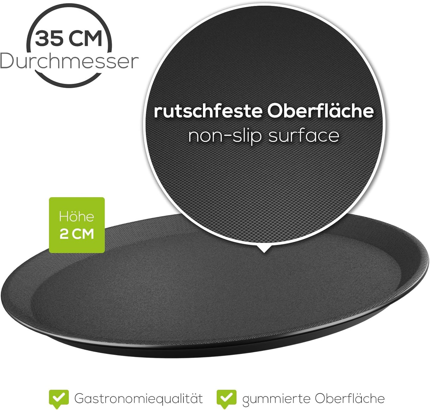 Rutschfestes Kellnertablett-Set (2 Stück, 35 cm), 2