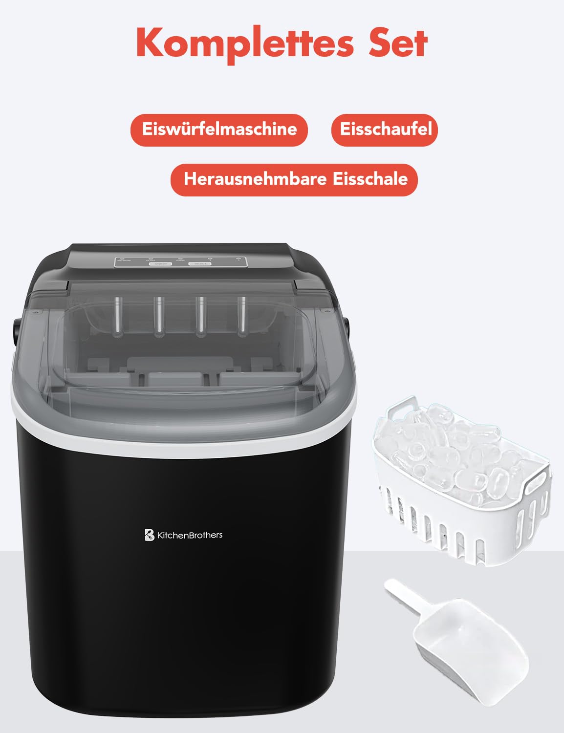 Eiswürfelmaschine, Schwarz