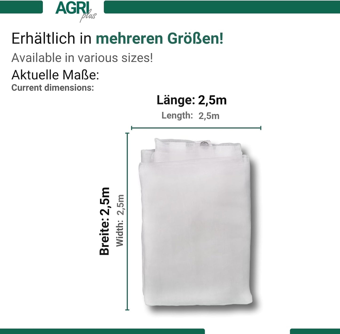 Engmaschiges Sandkastennetz mit Ösen, UV-stabil & wasserdurchlässig, 2,5 x 2,5 m