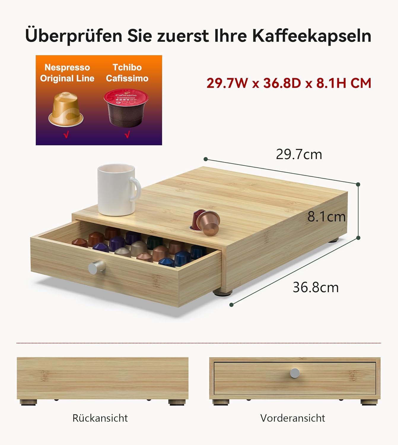 Schubladenbox für Kaffeekapseln