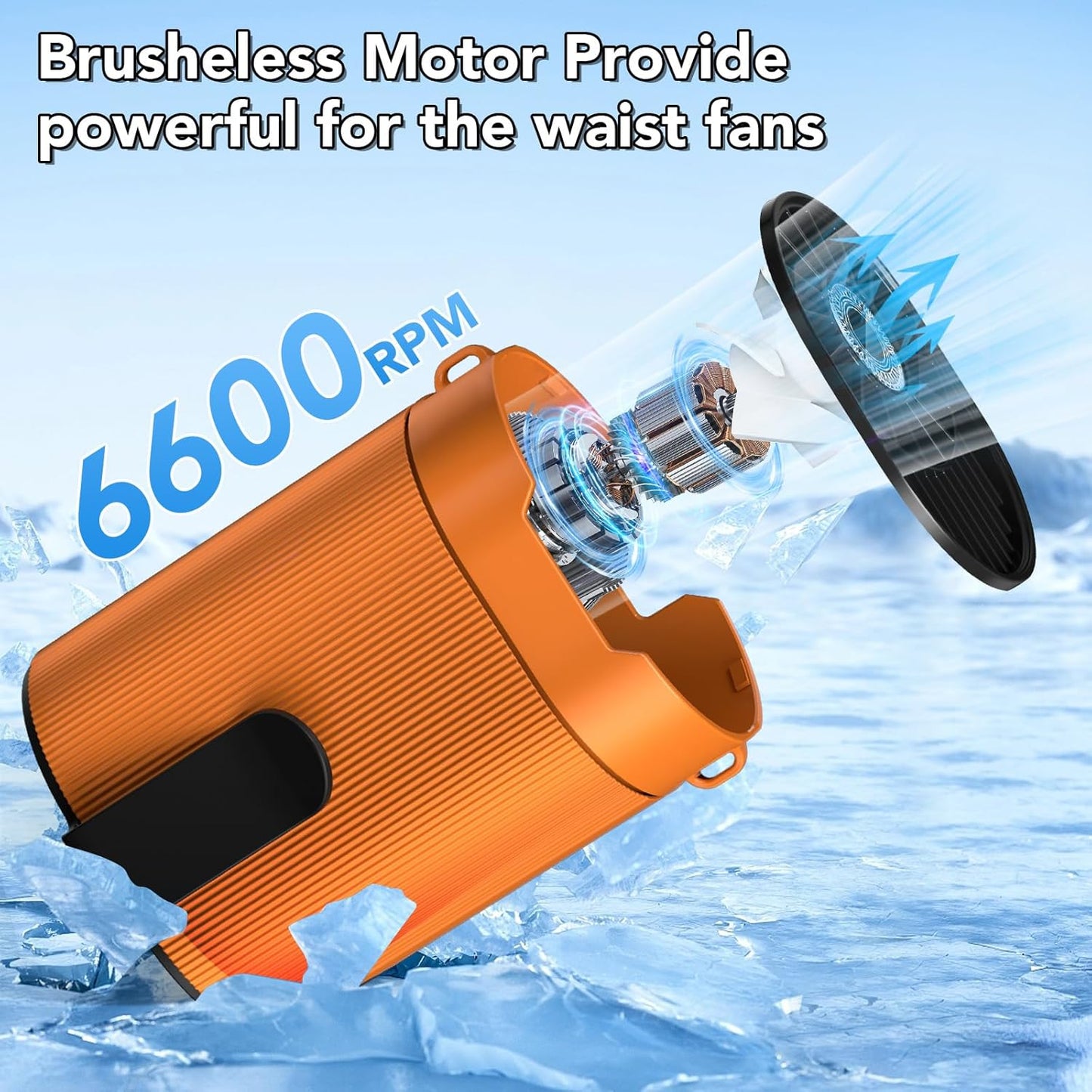 Tragbarer Akku-Ventilator Y1 mit Clip und 4 Stufen, Y1-orange