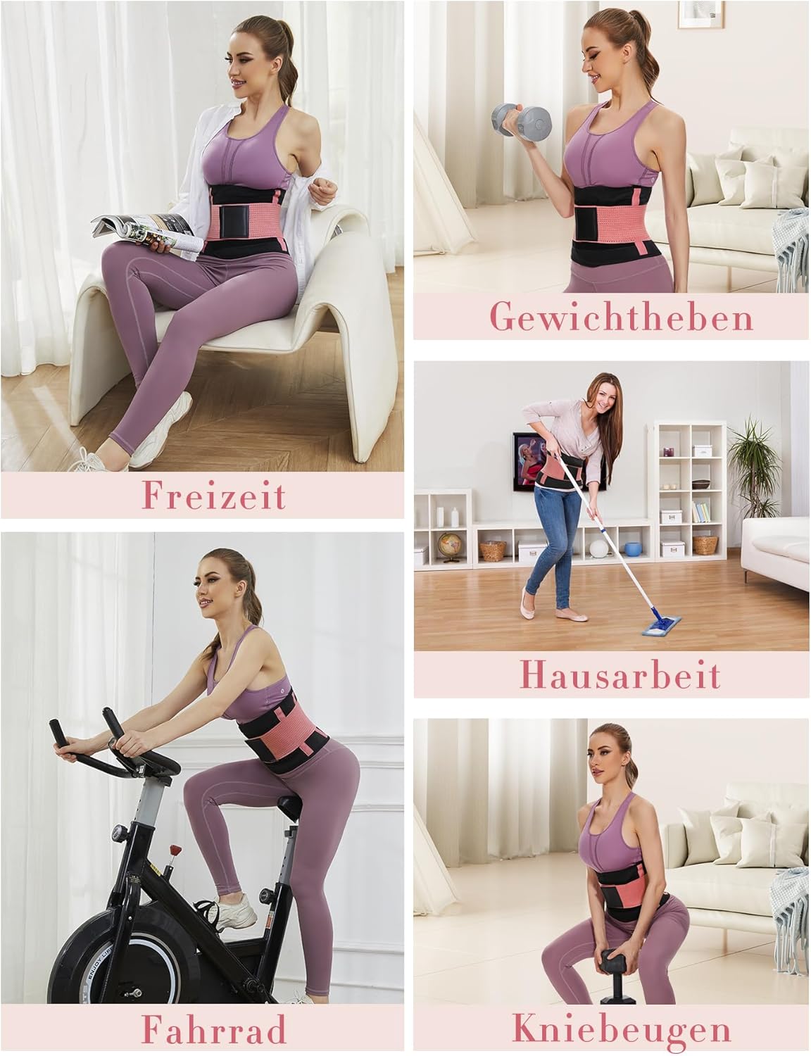 Verstellbarer Bauchweggürtel, Rosa S