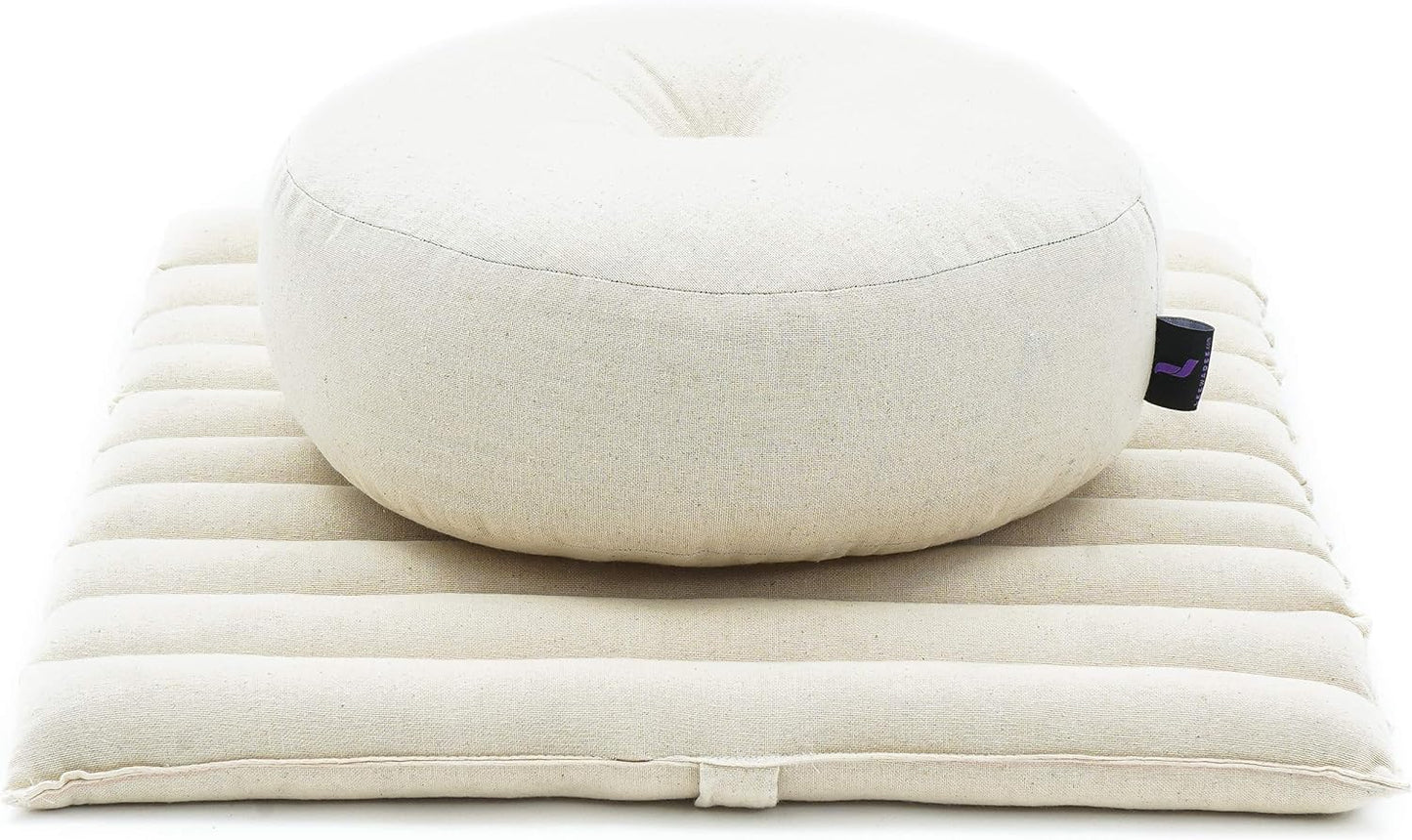 Meditationsset mit Kissen Zafu & Matte Zabuton, Cl01 - Naturweiß