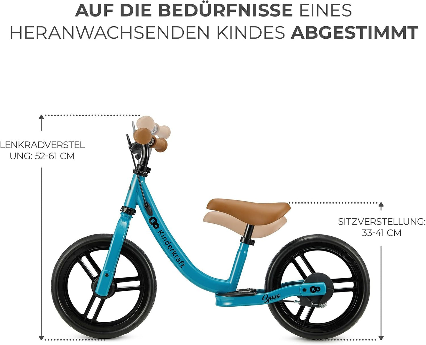 Laufrad SPACE2 mit höhenverstellbarem Sattel, Blue