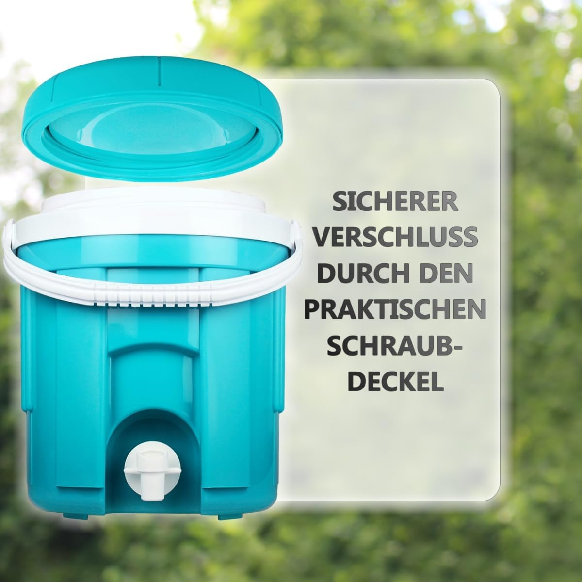 Isolierter Getränkespender mit Zapfhahn, Aquamarin
