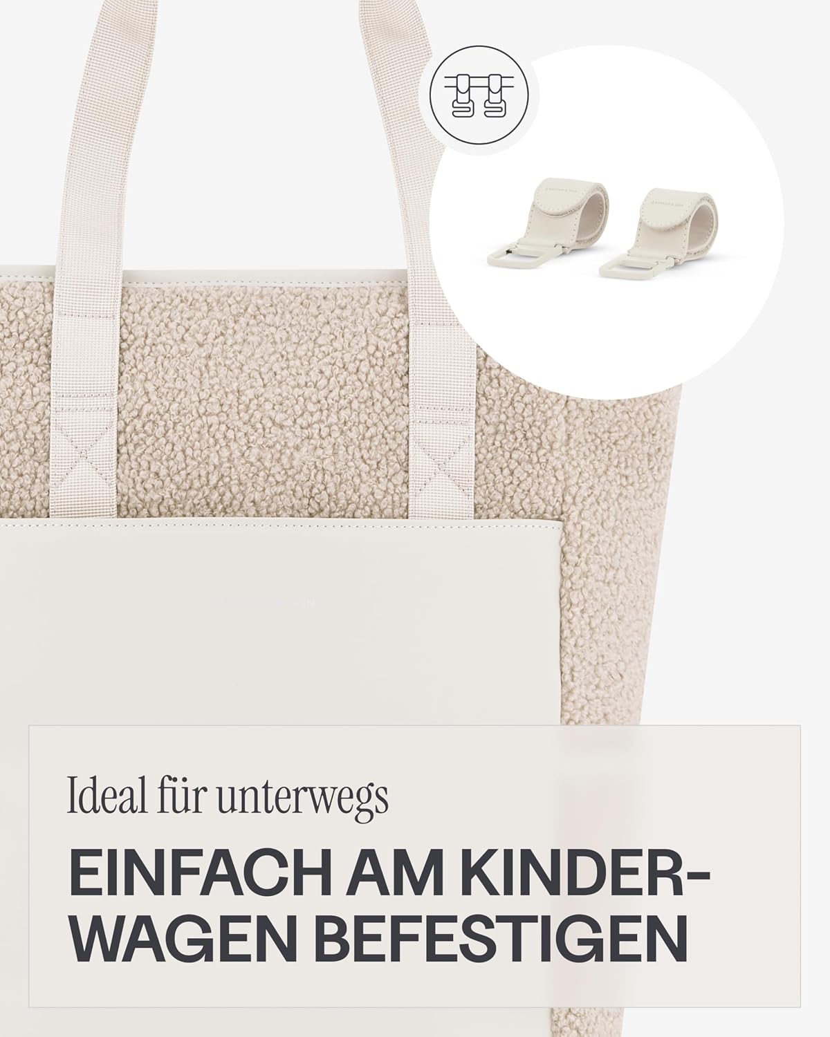 2in1 Wickeltasche Set, Sandstone Fleece 18 L