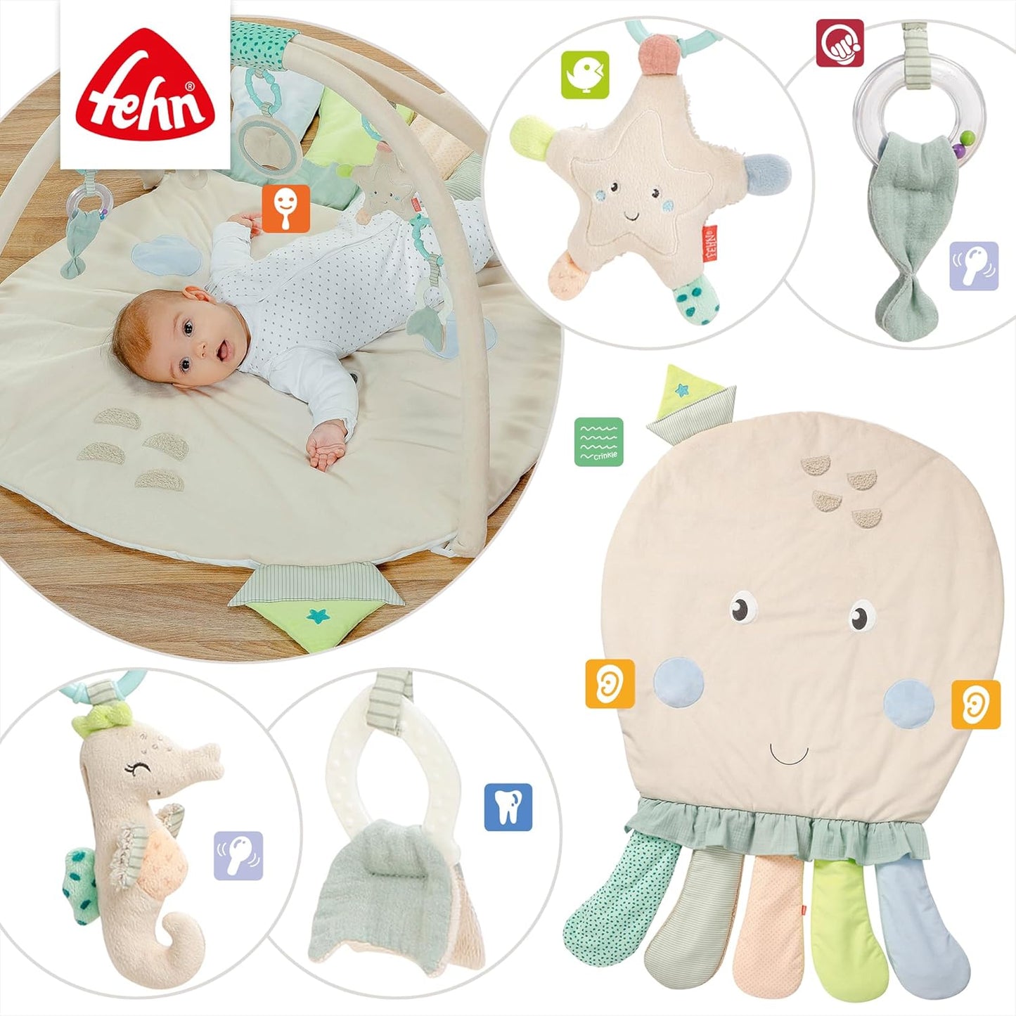 Oktopus - 3-D-Activity-Decke und Spielbogen, Oktopus