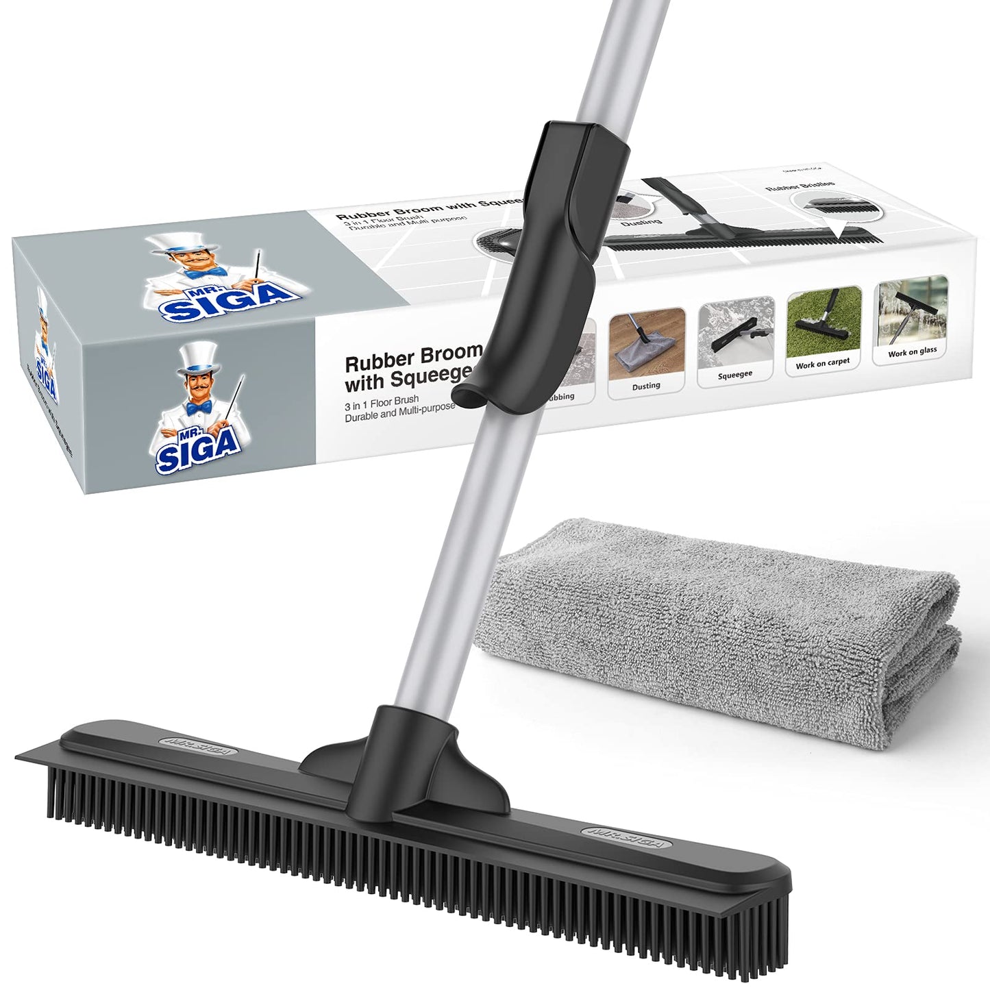 Gummibesen 3-in-1 mit Abzieher und Mikrofasertuch