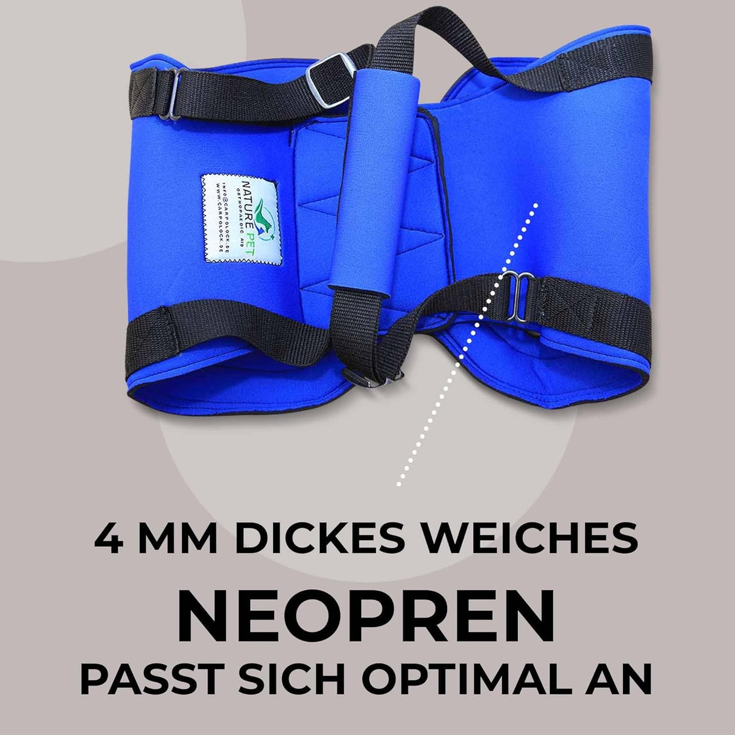 Tragehilfe für Hunde hinten (XXL), XXL Blau