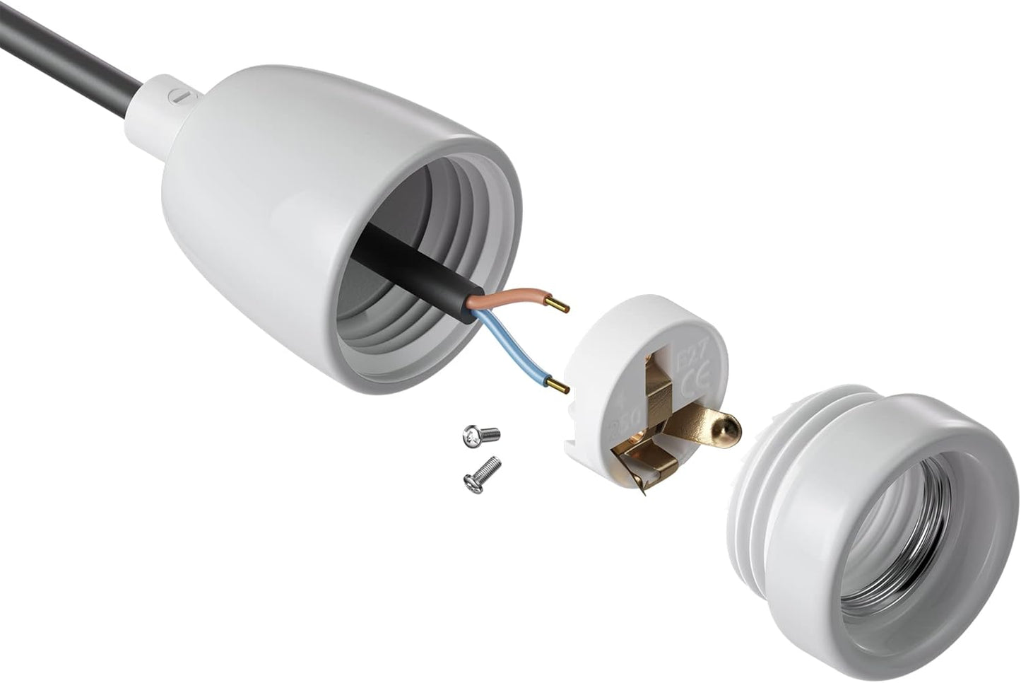 10er-Pack E27 Lampenfassung, 10 Stück (1er Pack) Weiss