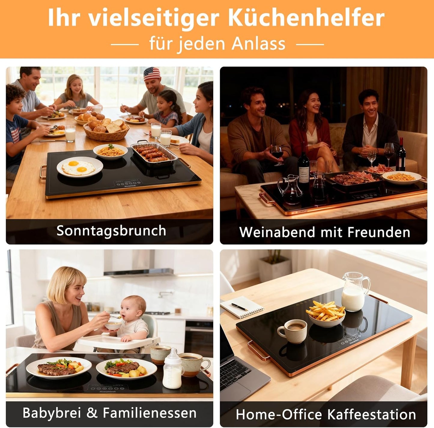 Professionelle Warmhalteplatte mit Touchscreen (80x45 cm), 80*45cm