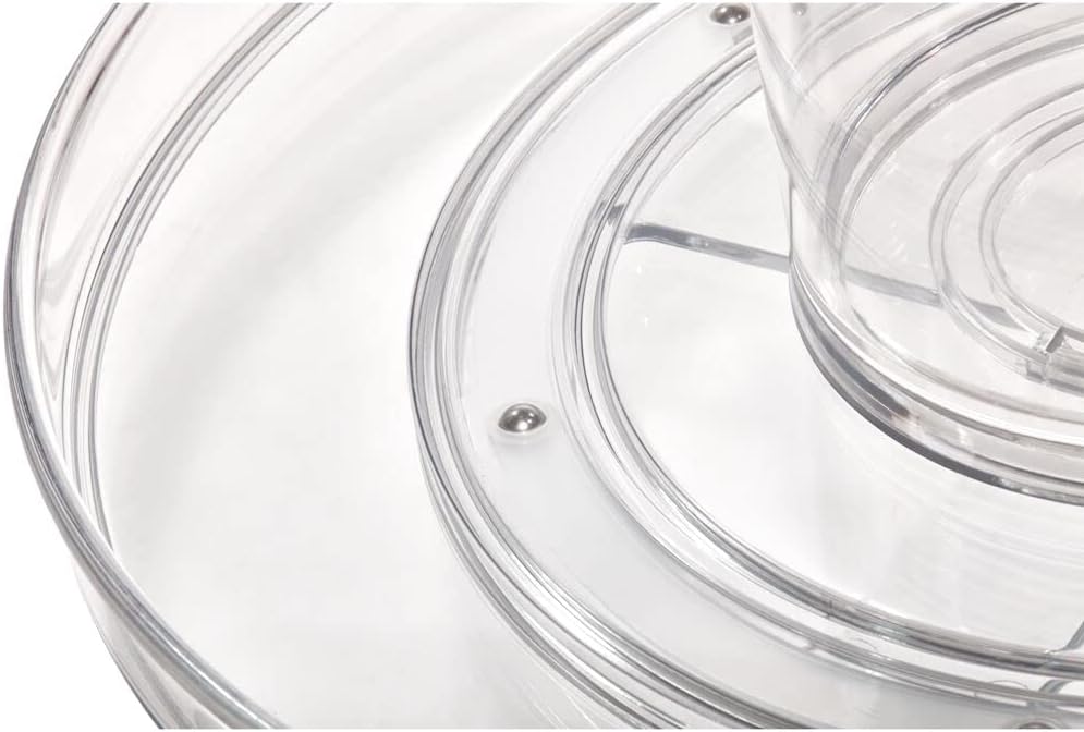Drehbarer Kosmetik-Organizer mit abnehmbarem Becher, Collection Lazy Susan, 11" Transparent