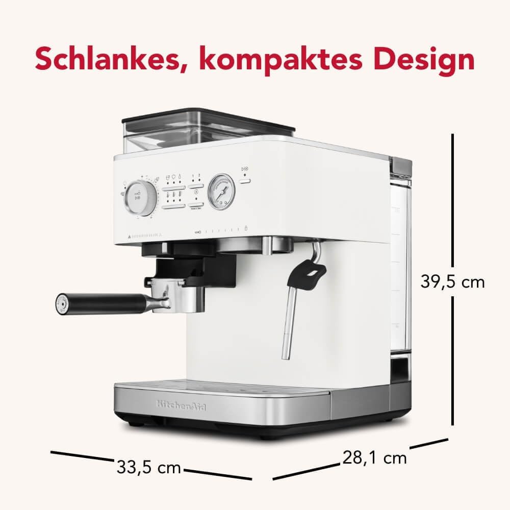Halbautomatische Espressomaschine mit Kaffeemühle 5KES6551, Weiss