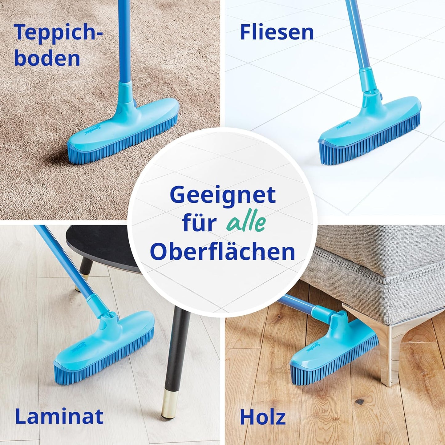 Catch & Clean Compact Set mit Gummibesen und Kehrblech, Catch & Clean Compact