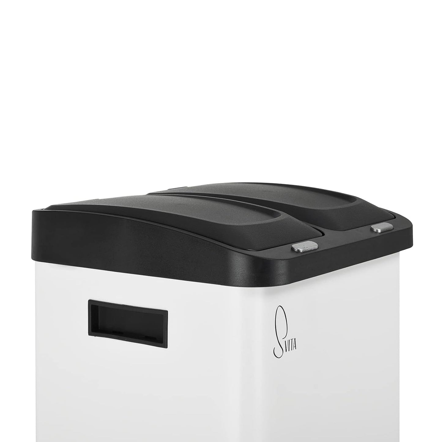 Treteimer mit Mülltrennsystem, Weiss