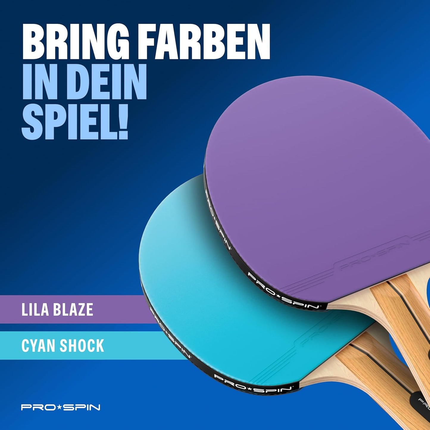 Tischtennisschläger-Set, Set für 2 Spieler | Lila/Blau