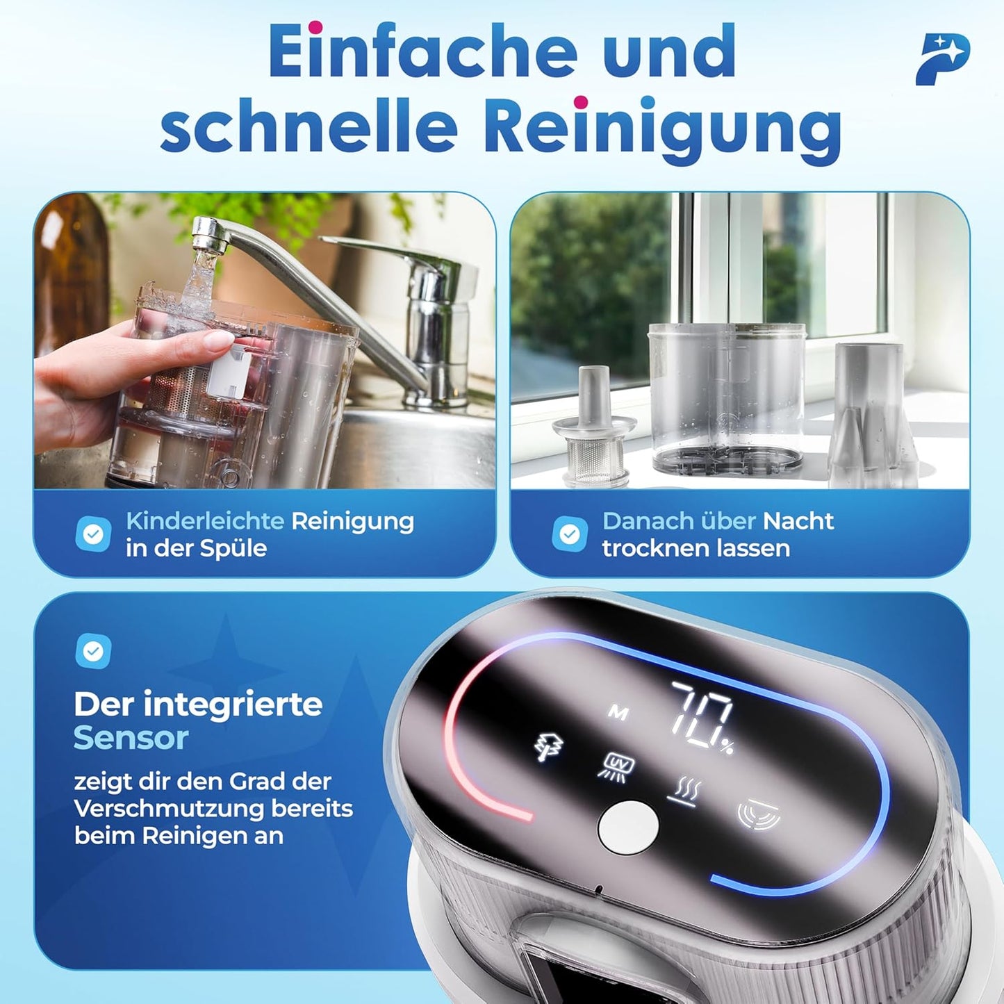 Milbensauger Mateo mit UV-Licht und HEPA Filter