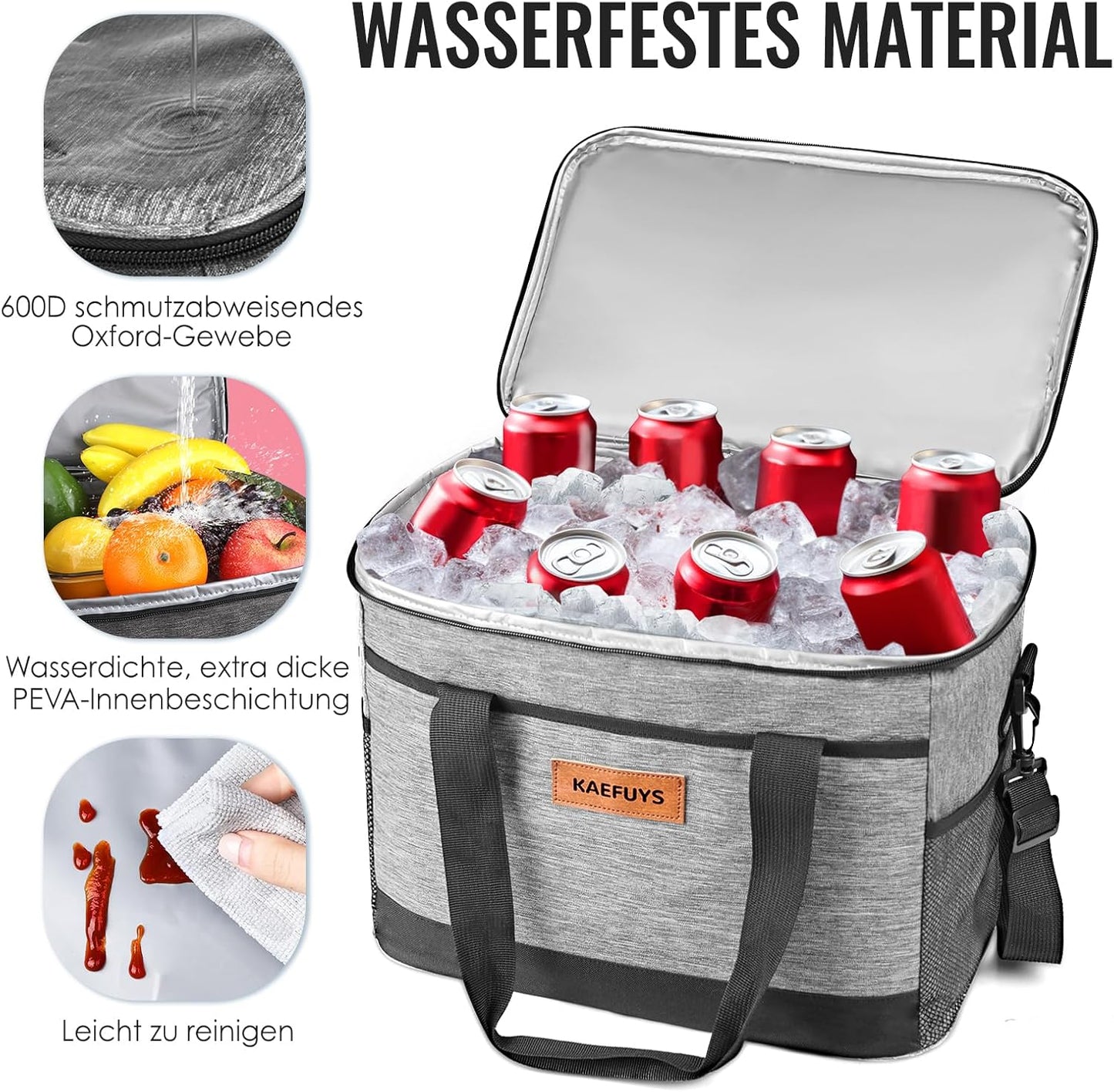 Faltbare Kühltasche, Grau A 33l