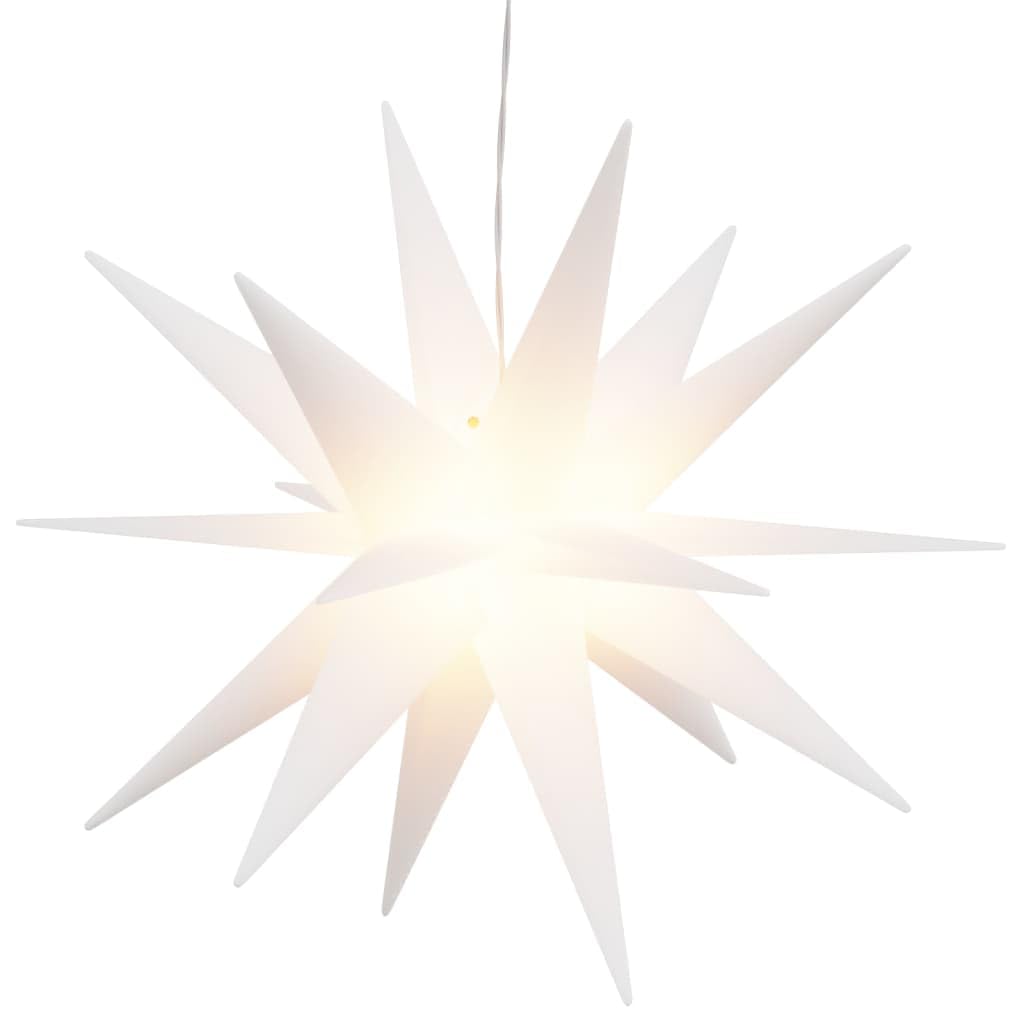 Faltbarer LED-Adventsstern mit Timer, 43 cm Weiss