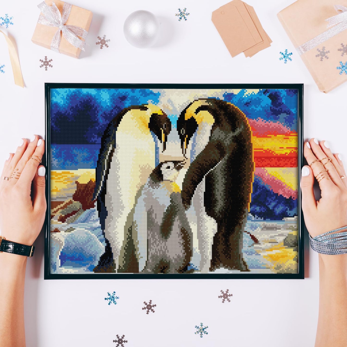Diamond-Painting-Set Pinguin Familie