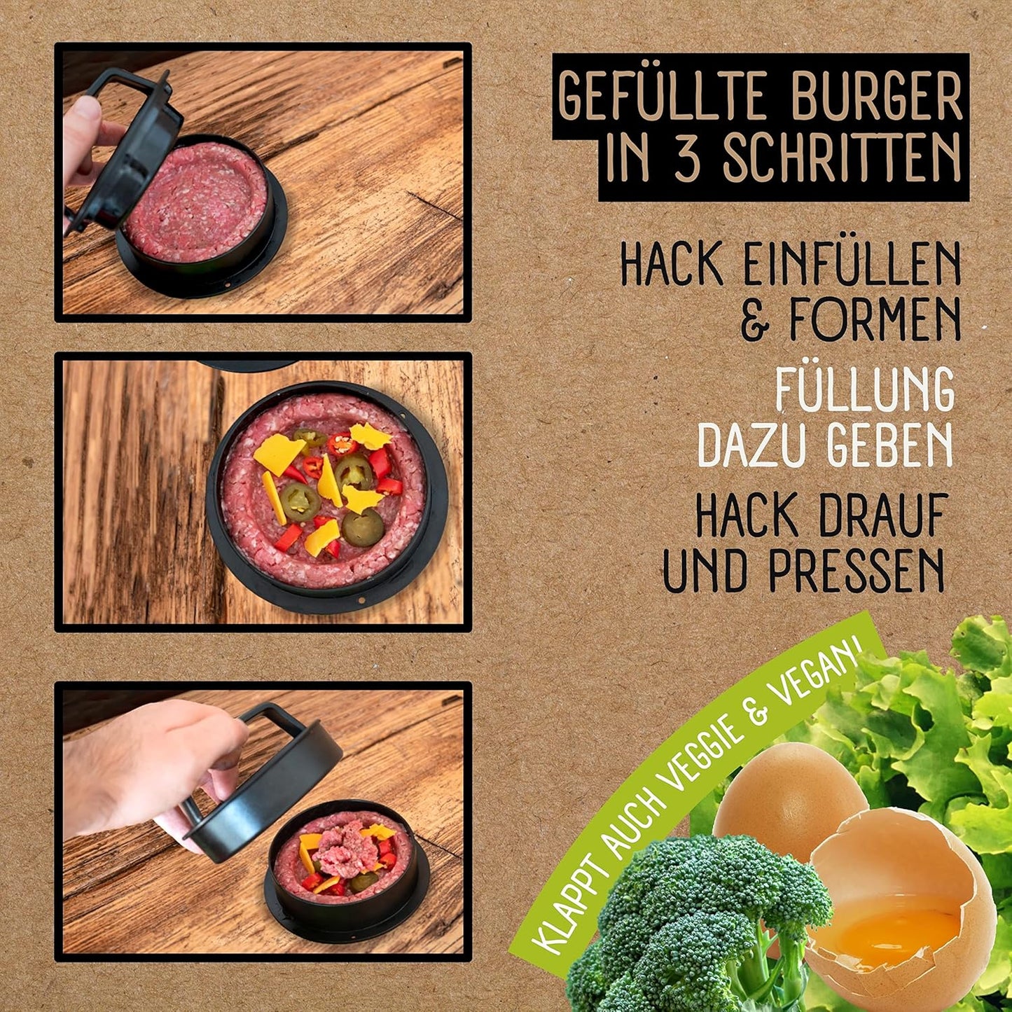 Burgerpresse mit Burgerpapier