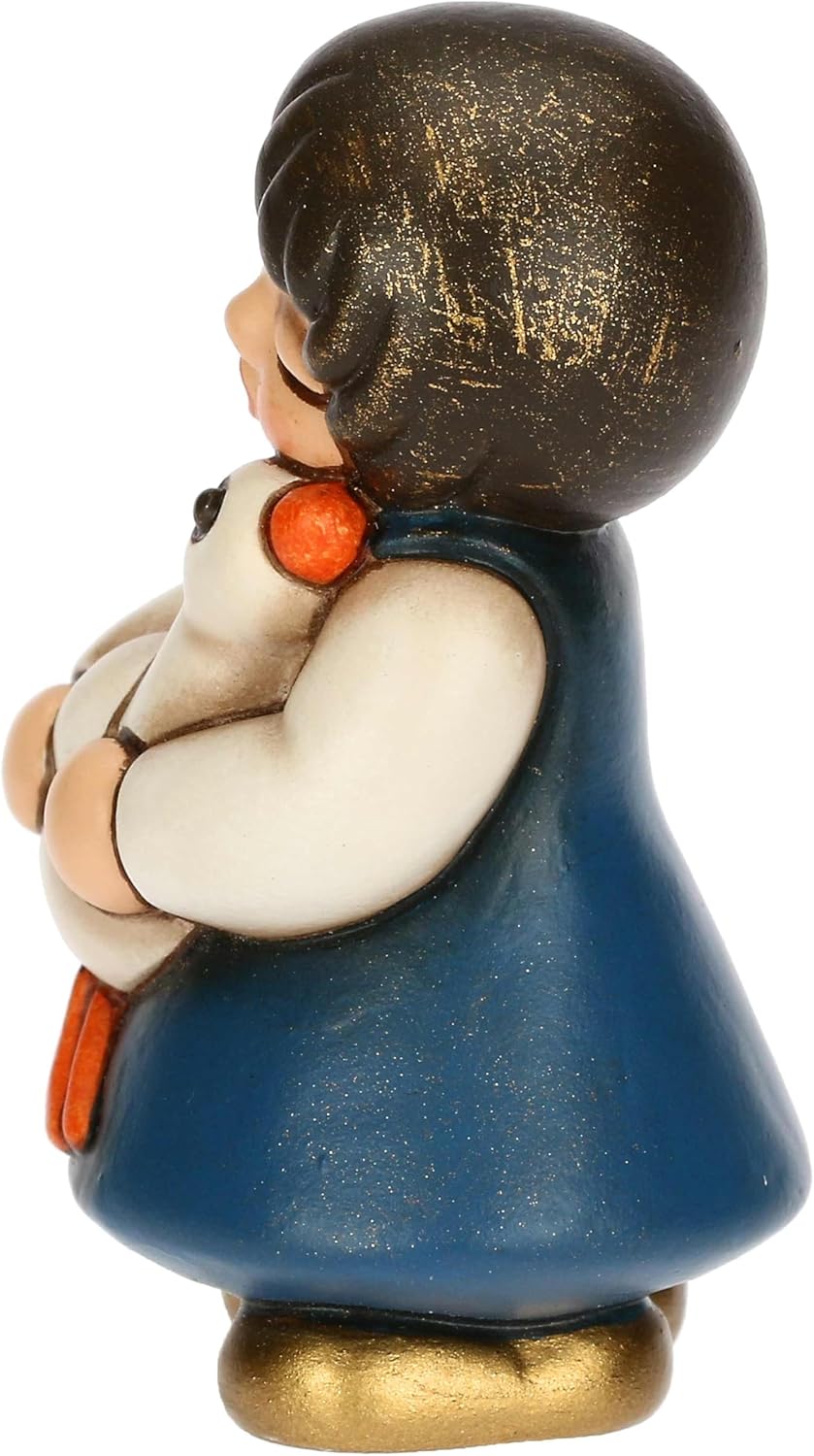 Krippenfigur Mädchen mit Gans