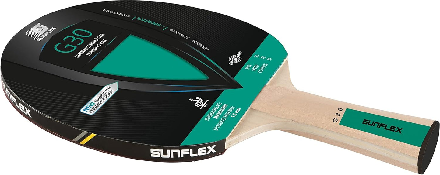 Tischtennisschläger G30 mit ITTF-zertifiziertem Belag, Bundle mit 3 Bälle