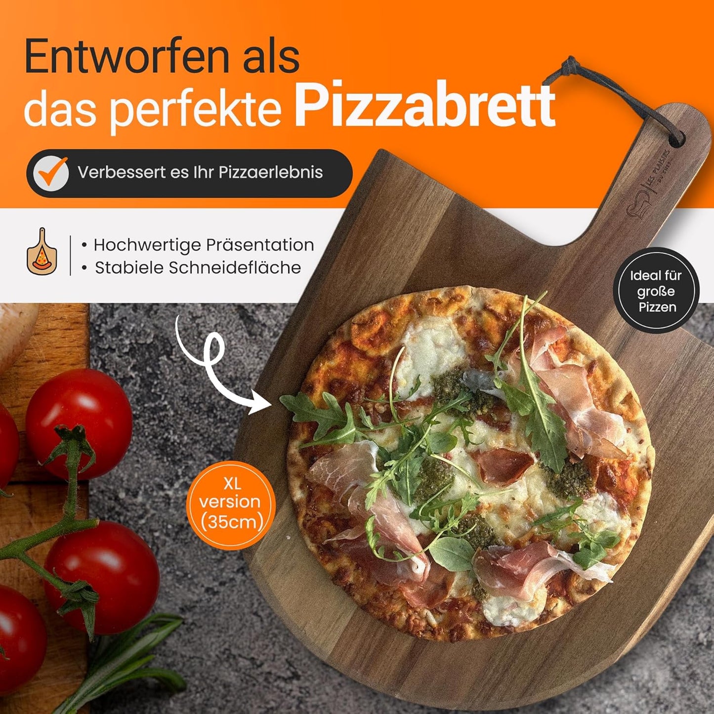 Pizzaschieber & Servierplatte, X-Large